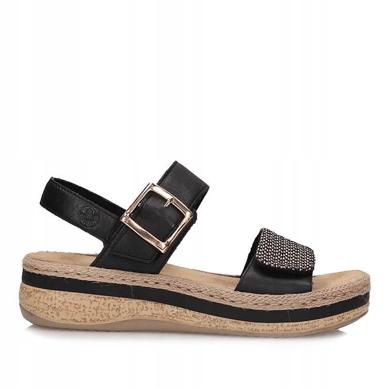 Módní klasické dámské sandály na platformě Rieker V0951-00