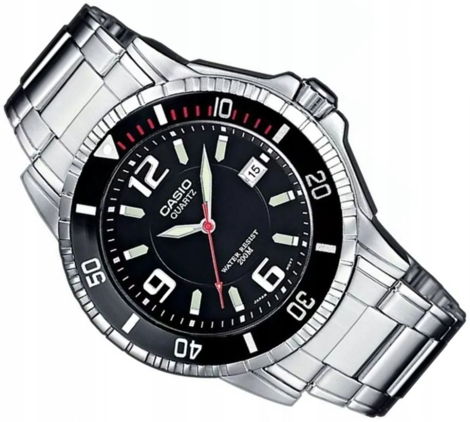 Pánské Hodinky Casio MTD-1053D-1AVES Černé Diver WR200 Otočné S Datem Box