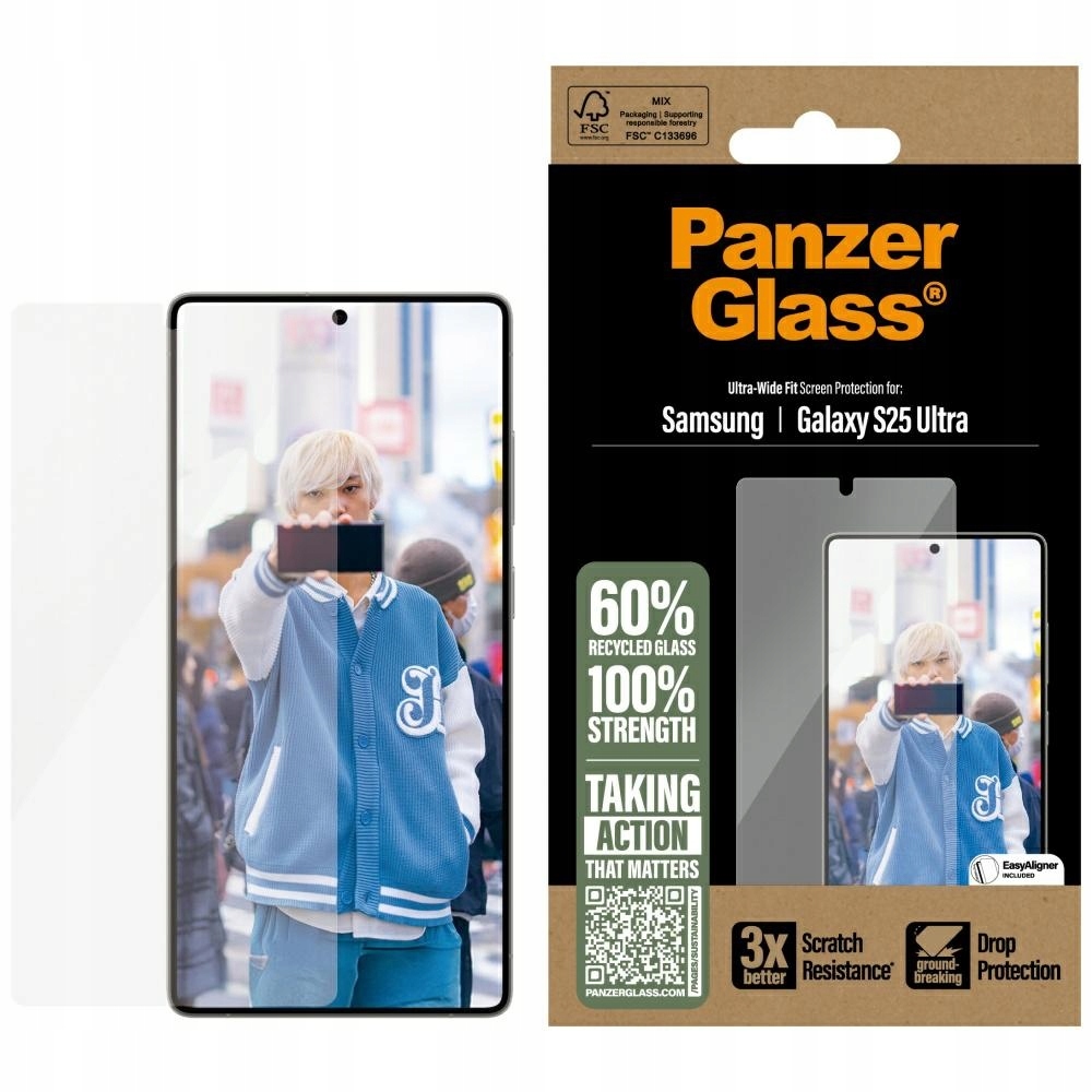 Tvrzené sklo Galaxy S25 Ultra PanzerGlass – Uwf 9H, EasyAligner, 1 Ks.