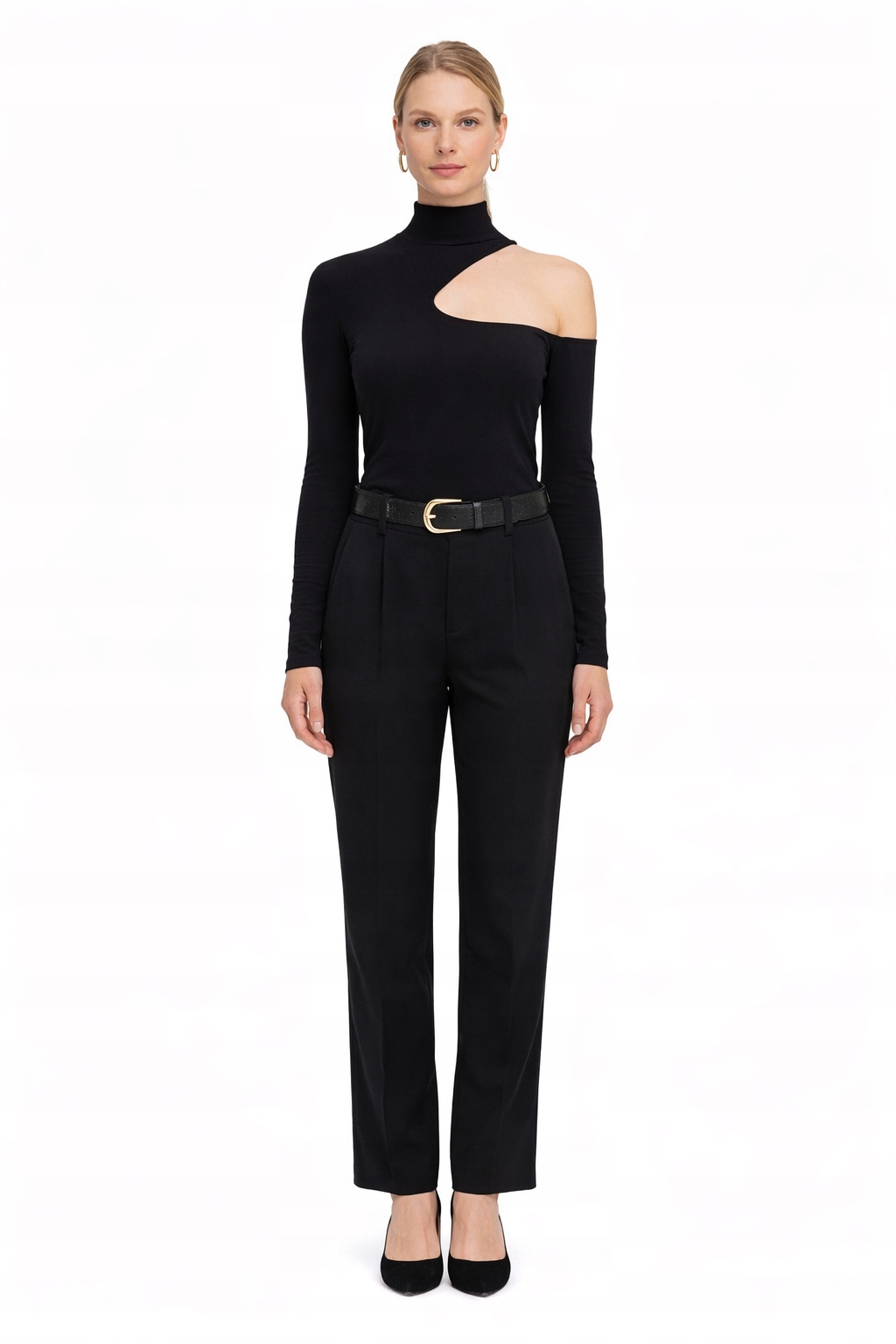 La Mania Černé Body S Odhalenými Rameny A Stojáčkem 40 I3B