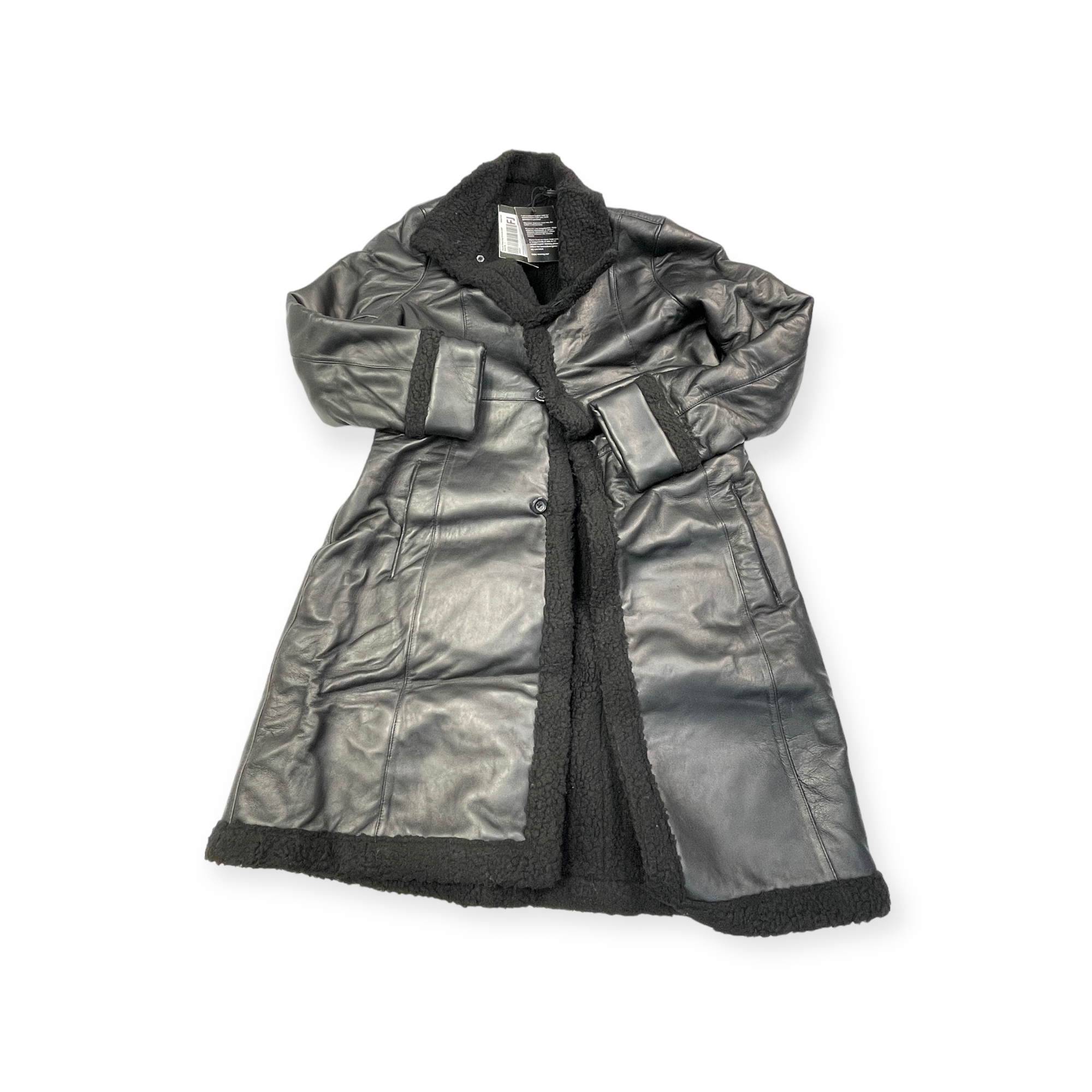 Pánský kožený kabát černý Real Leather L