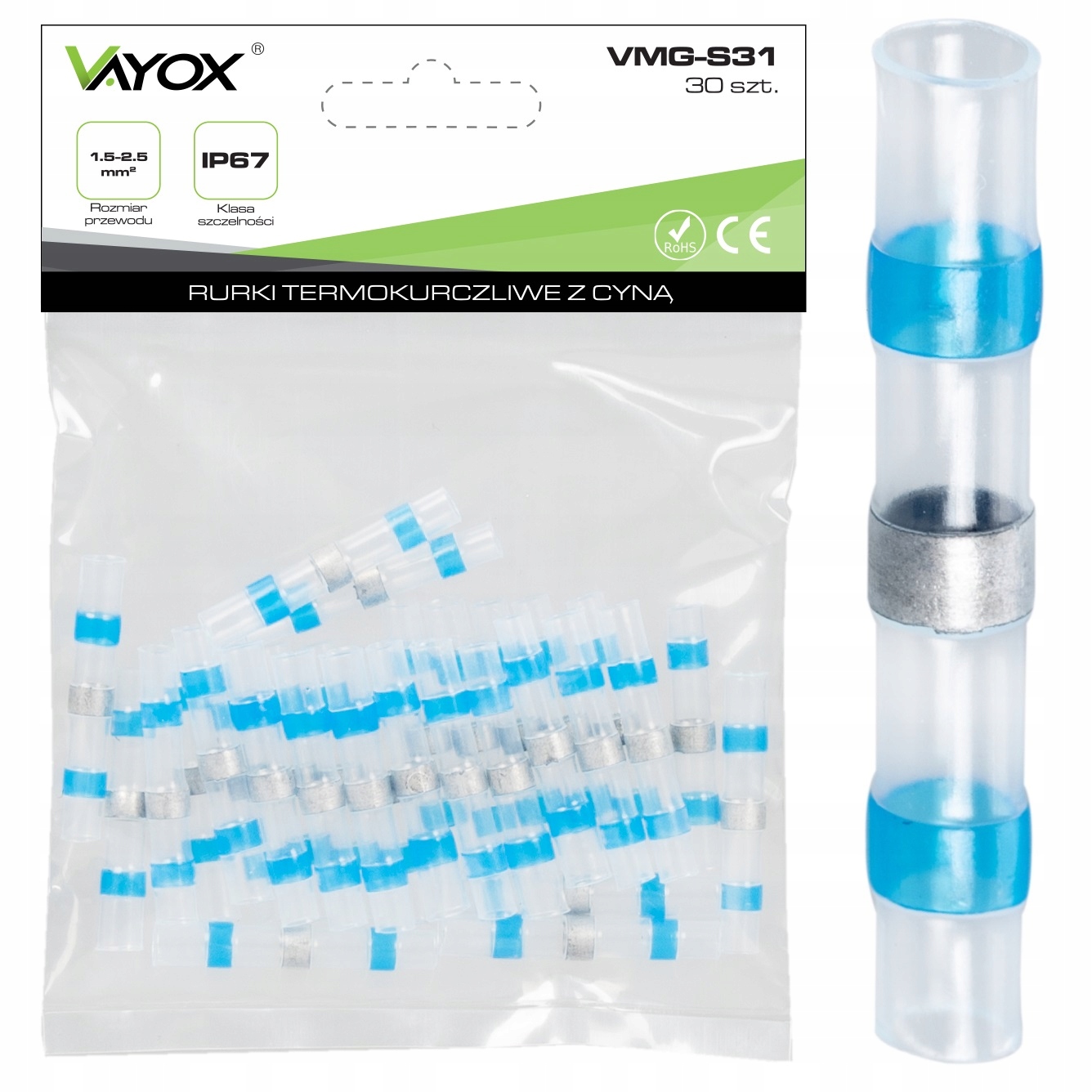 

Koszulki Termokurczliwe Rurki Z Cyną 4,5mm 30SZT