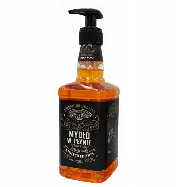 

Mydło w płynie butelka i zapach jak Whisky