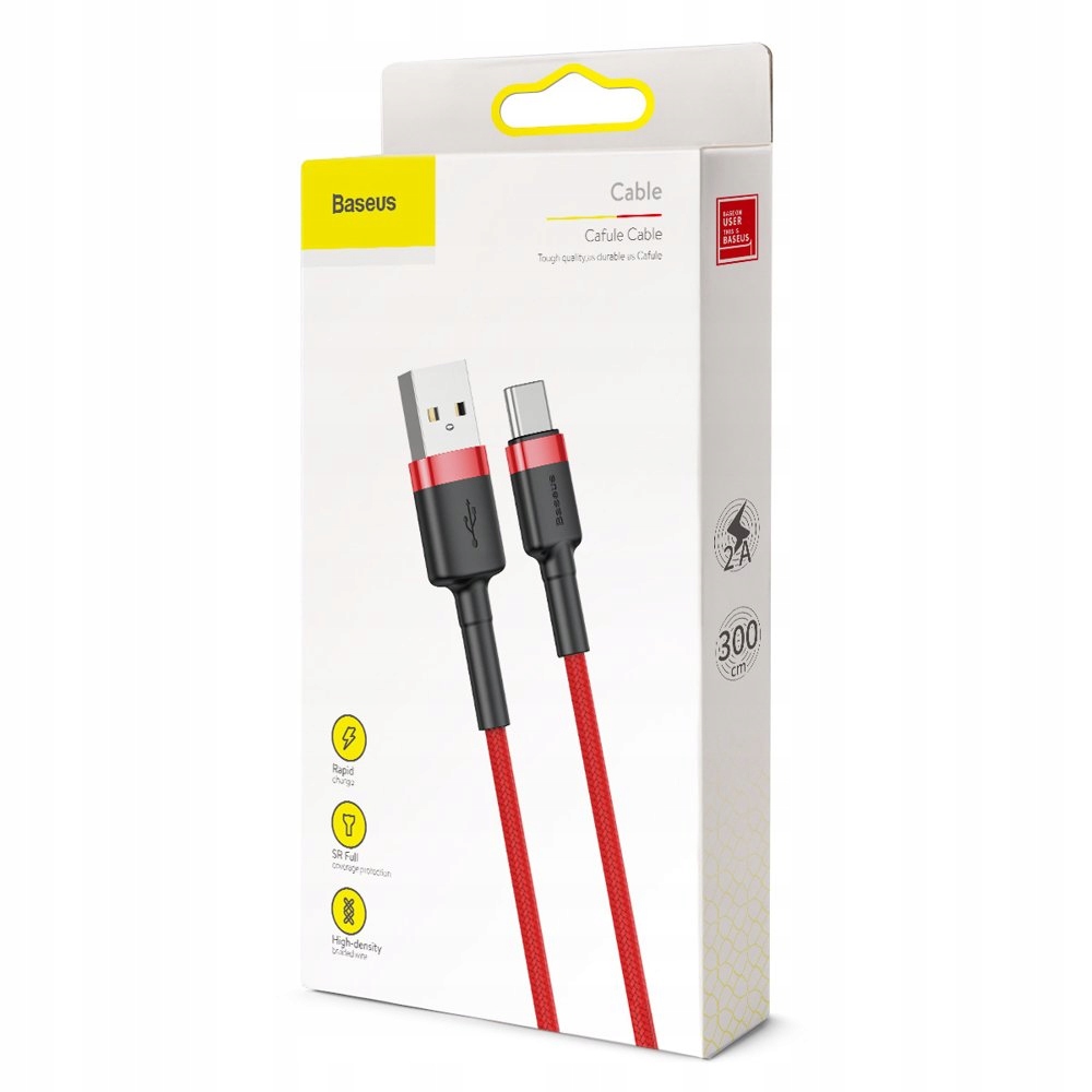 Długi Kabel USB USB-C typu C typ-C w oplocie 2A 3m ładowarka moto poco vivo Waga produktu z opakowaniem jednostkowym 0.06 kg