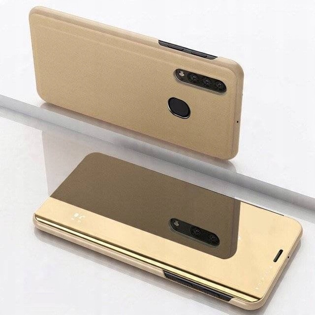 

Etui Clear View z klapką do Samsung A50 Złoty