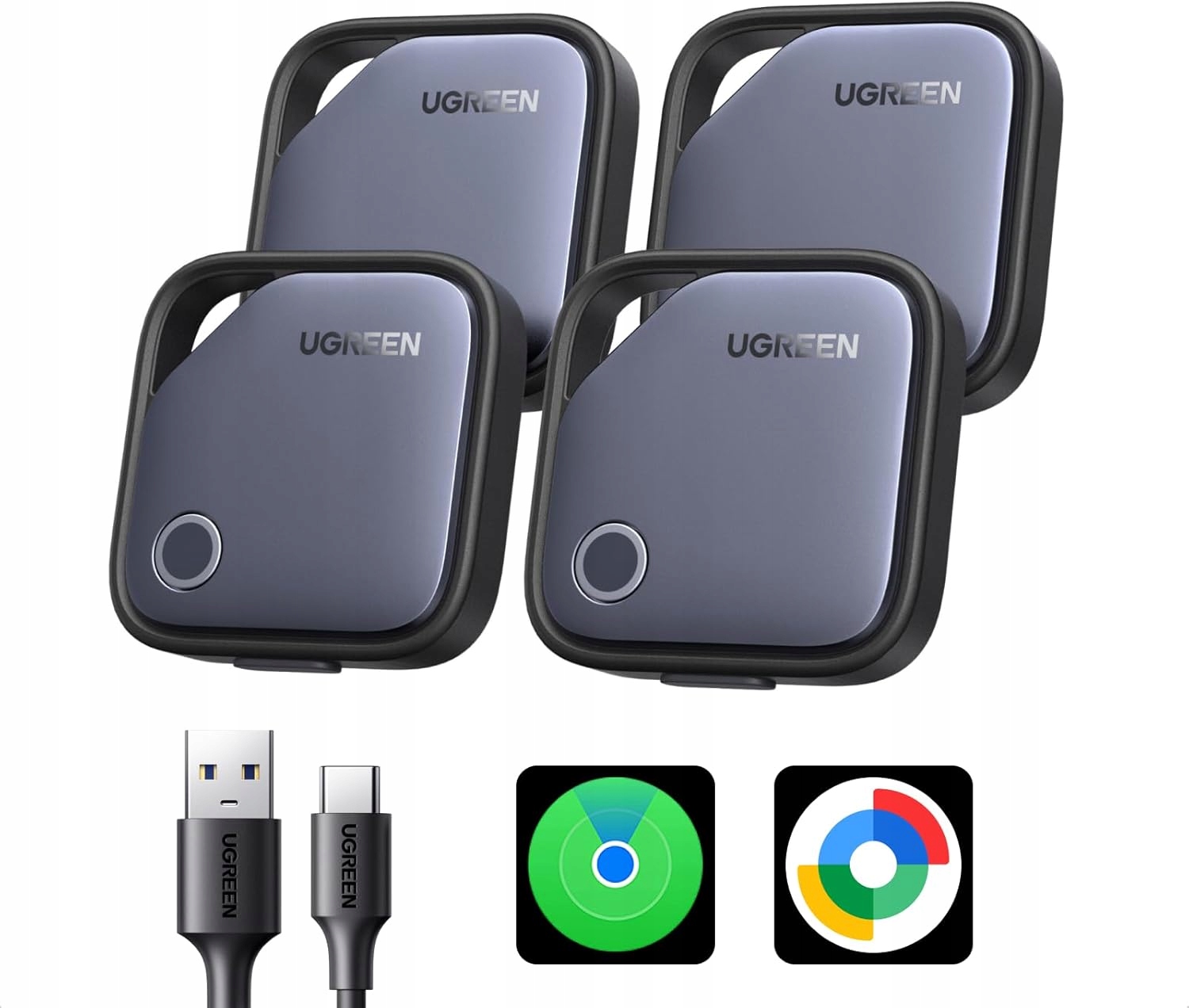 Lokalizátor Bluetooth 4 Ks Usb-c iOS Android Tracker