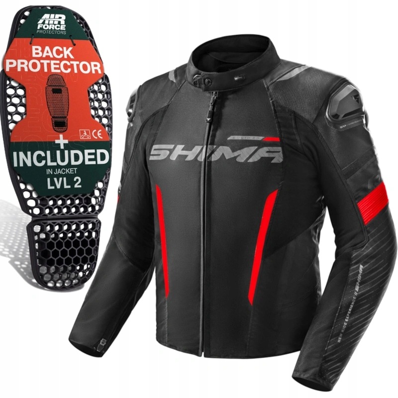 Bunda Shima Solid 2.0 2 Red motocyklová zateplená, voděodolná Bonus