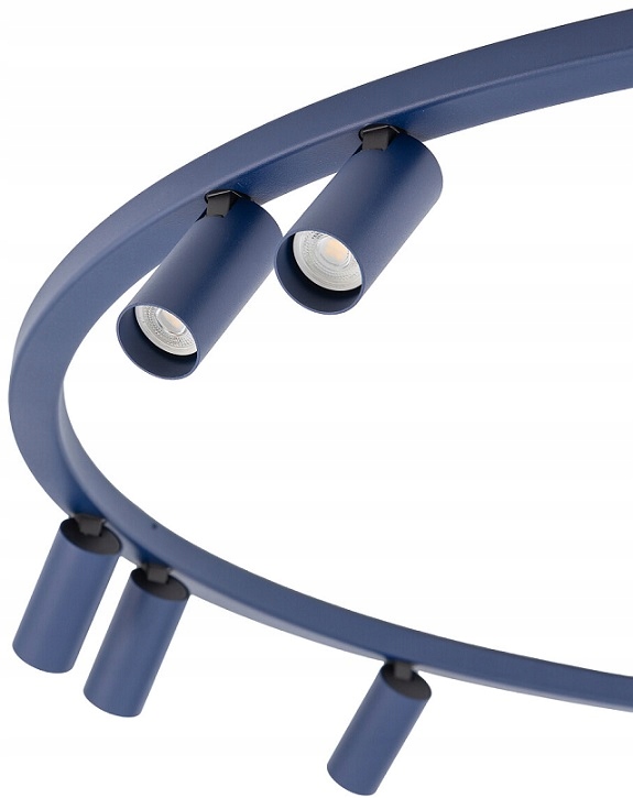 Tmavomodrý svetelný krúžok 9 reflektorov Fourty pracovňa kancelária salón