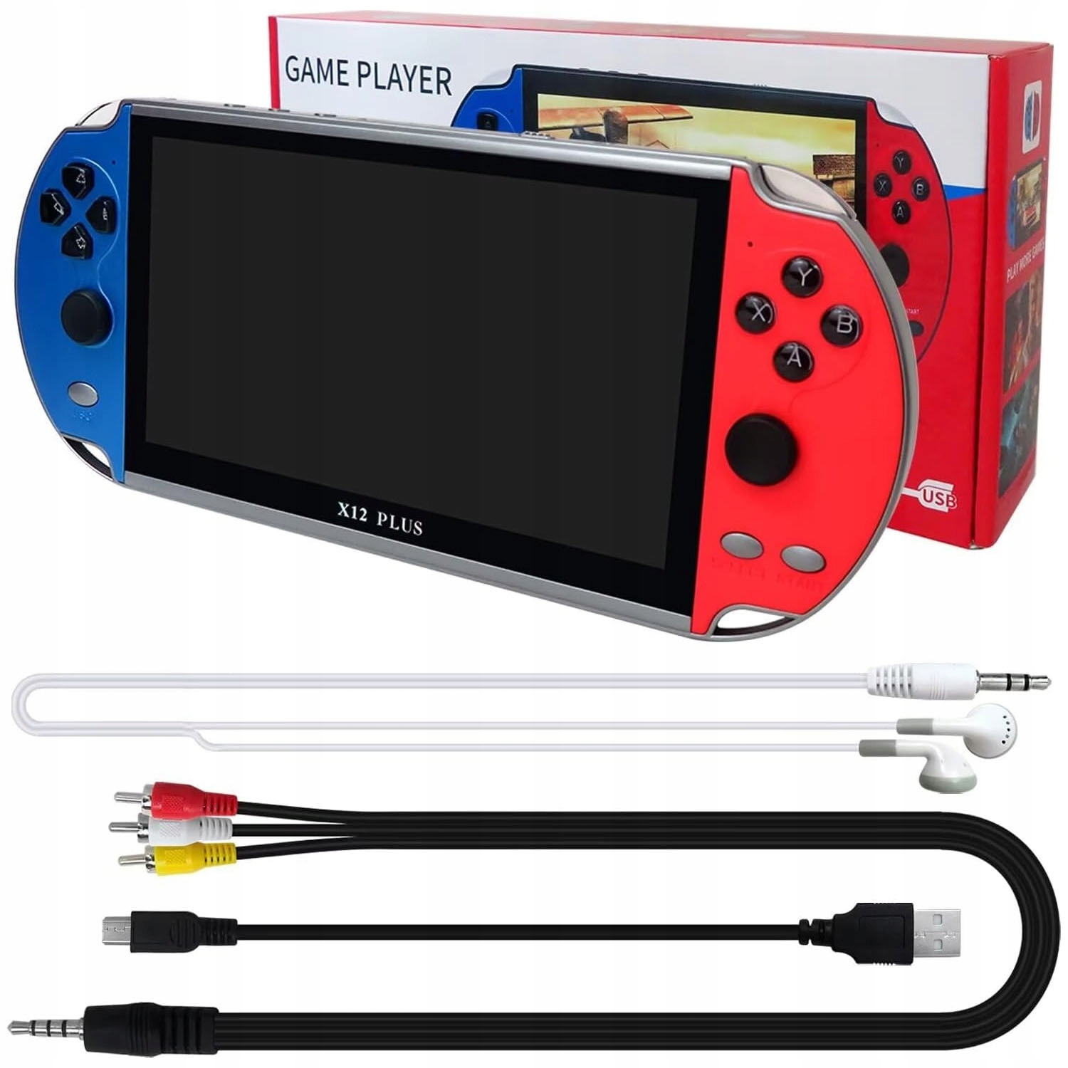 Konsola Przenośna X12 Do 1000+ Gier Retro Mini 16GB Gra Tv 7" Pl Menu