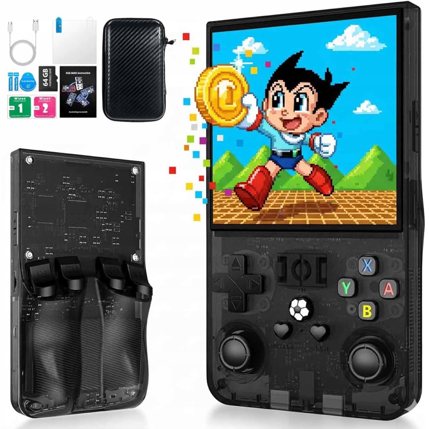 Przenośna Konsola R36MAX Do Gier Retro 18000GIER Linux 64GB Gameboy 4000mAh