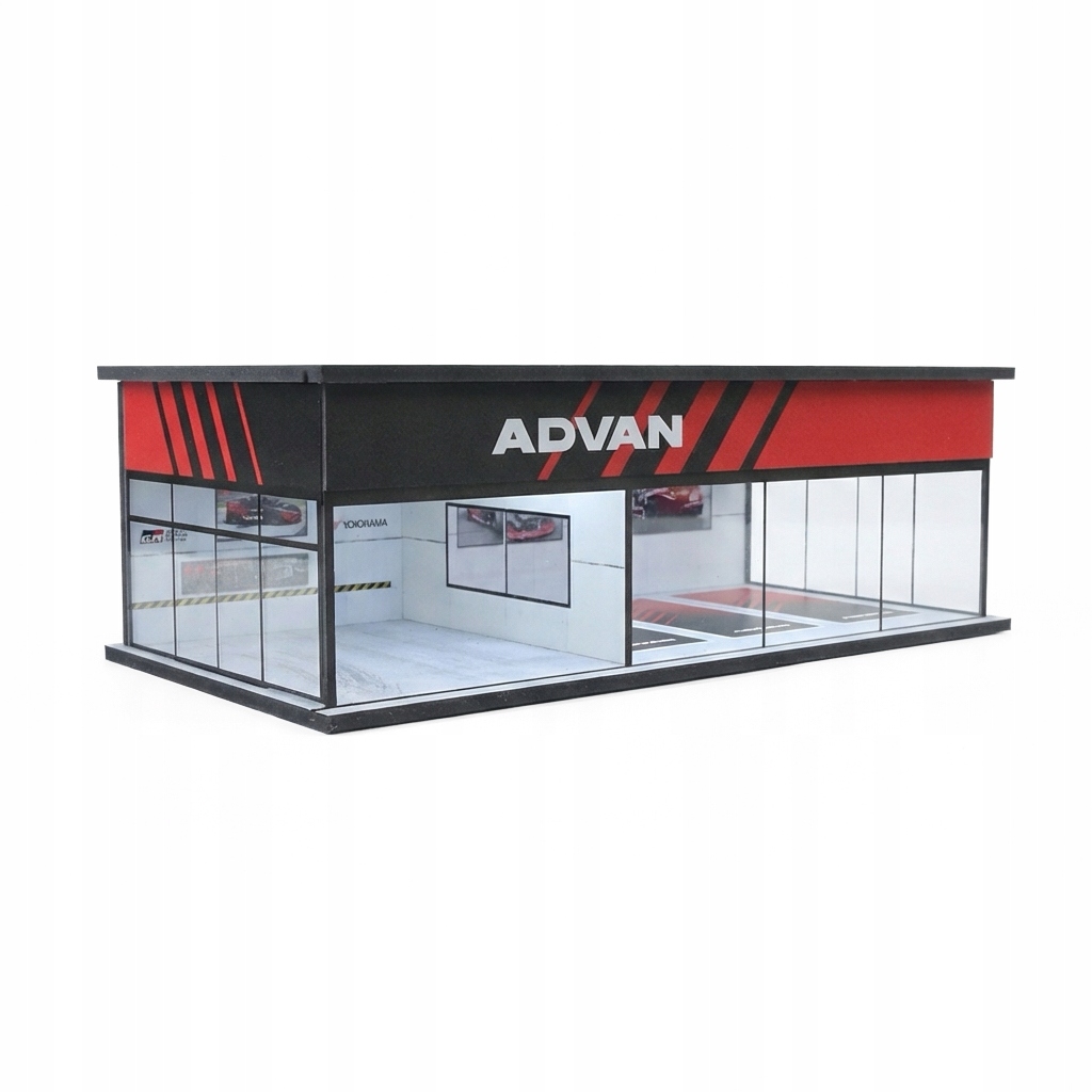 Makieta Showroom Advan Kolekcjonerski Garaż Tuningowy LED 1:64 MoreArt
