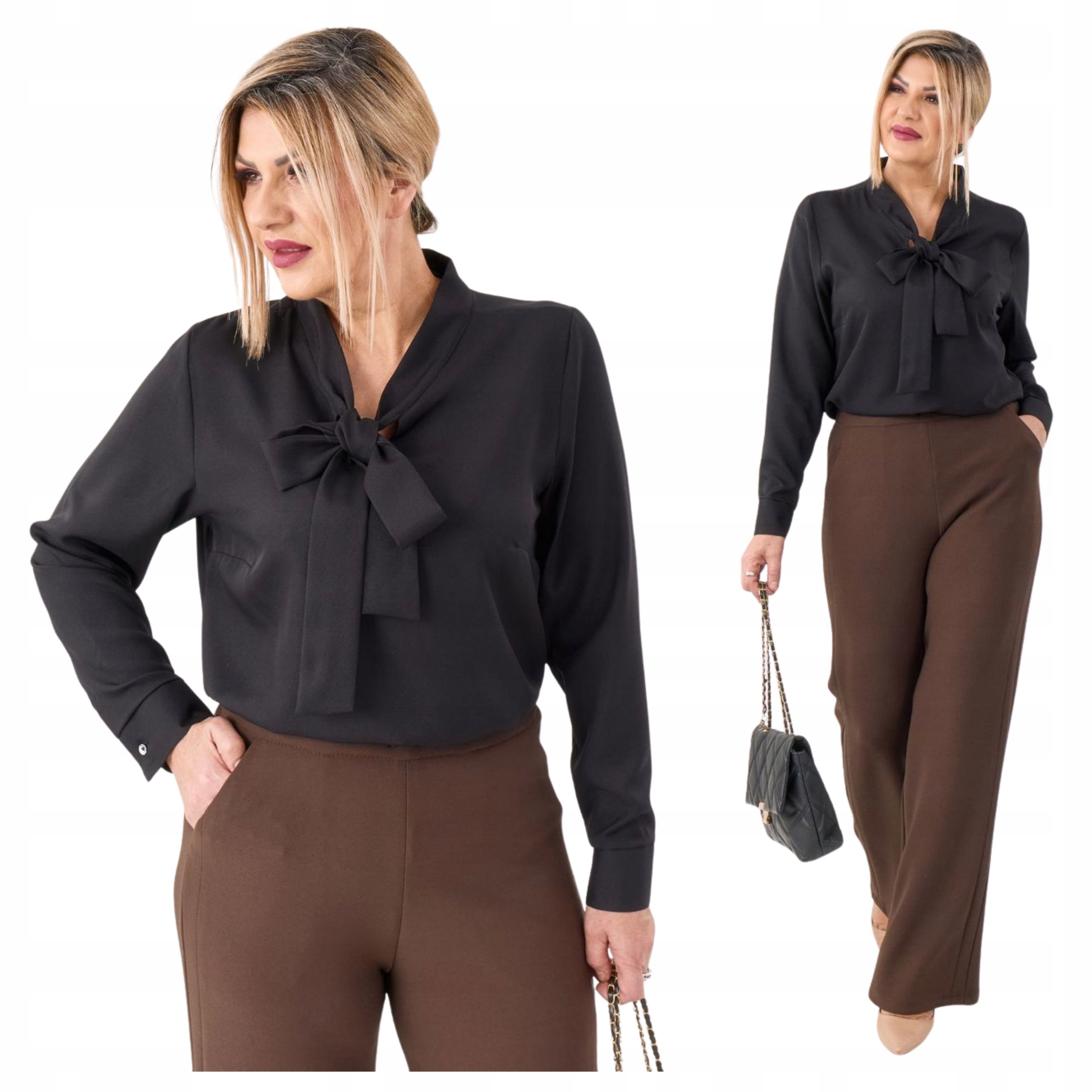 Bluzka damska wiązana pod szyją Polski Producent duże rozmiary