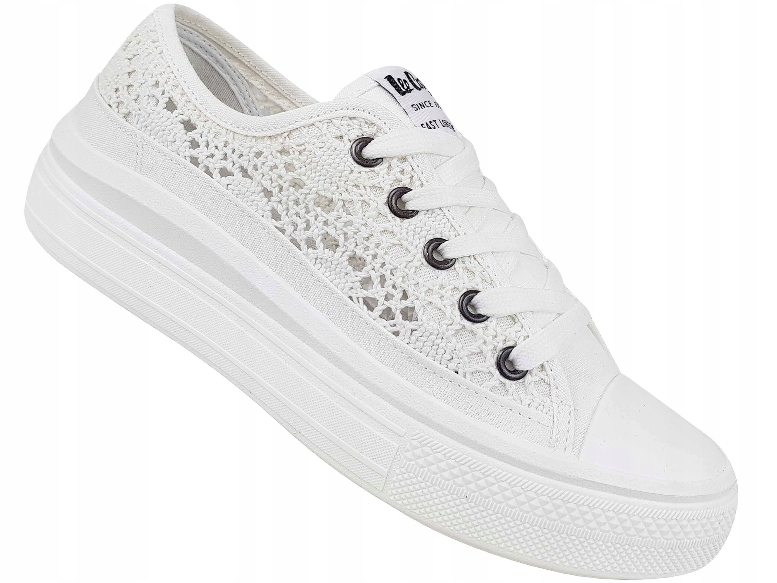 LEE COOPER BUTY KORONKOWE AŻUROWE TRAMPKI BIAŁE GRUBA PODESZWA PLATFORMA Marka Lee Cooper