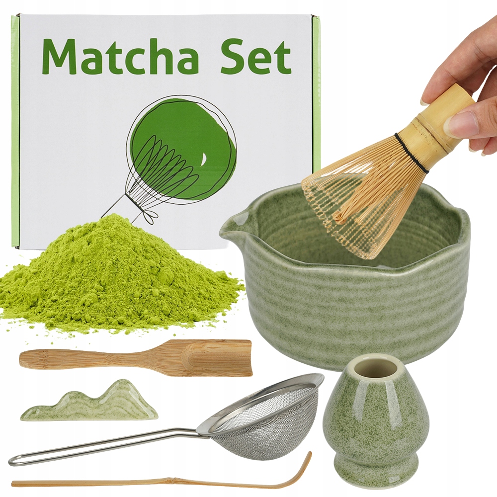Zestaw Do Matchy, 7-CZĘŚCIOWY Zestaw Do Ceremonii Herbacianej, Z Dzióbkiem