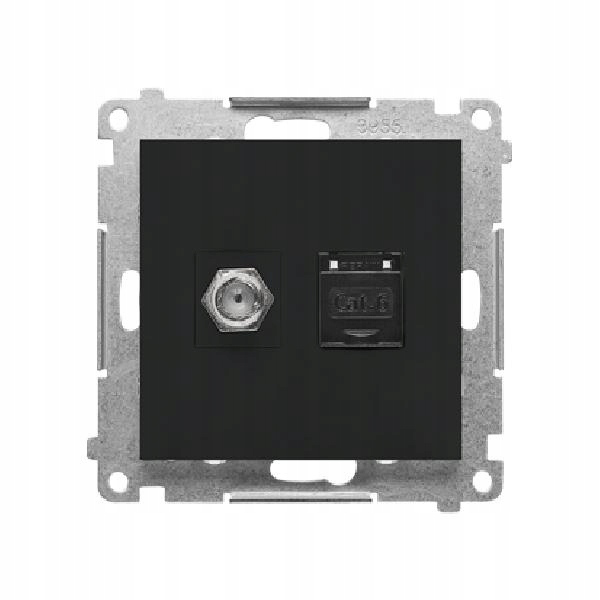 Simon 55 gniazdo SAT+RJ TASFRJ45.01/149 czarne