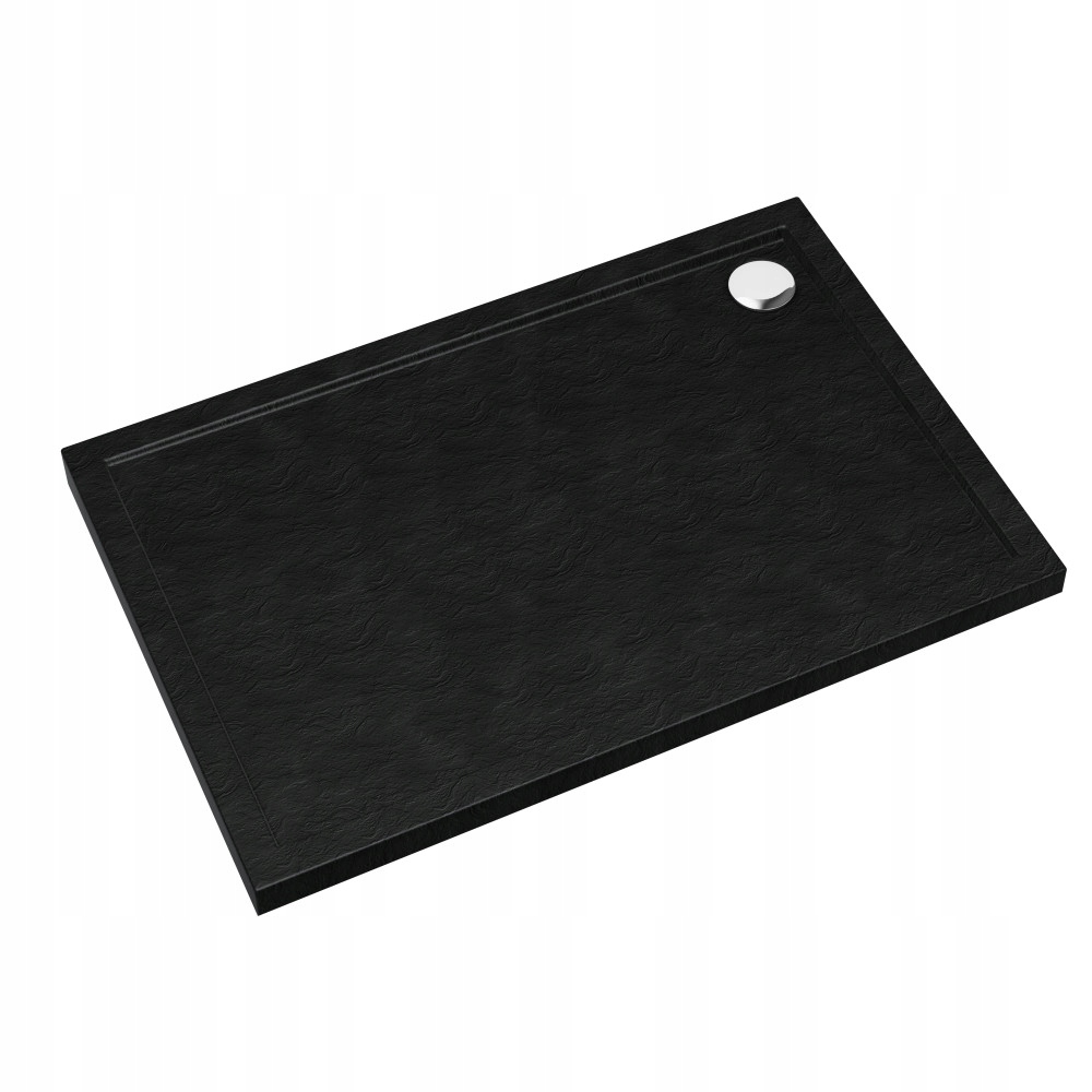 Brodzik prostokątny Sharper Black Stone 80x120 Schedline czarny