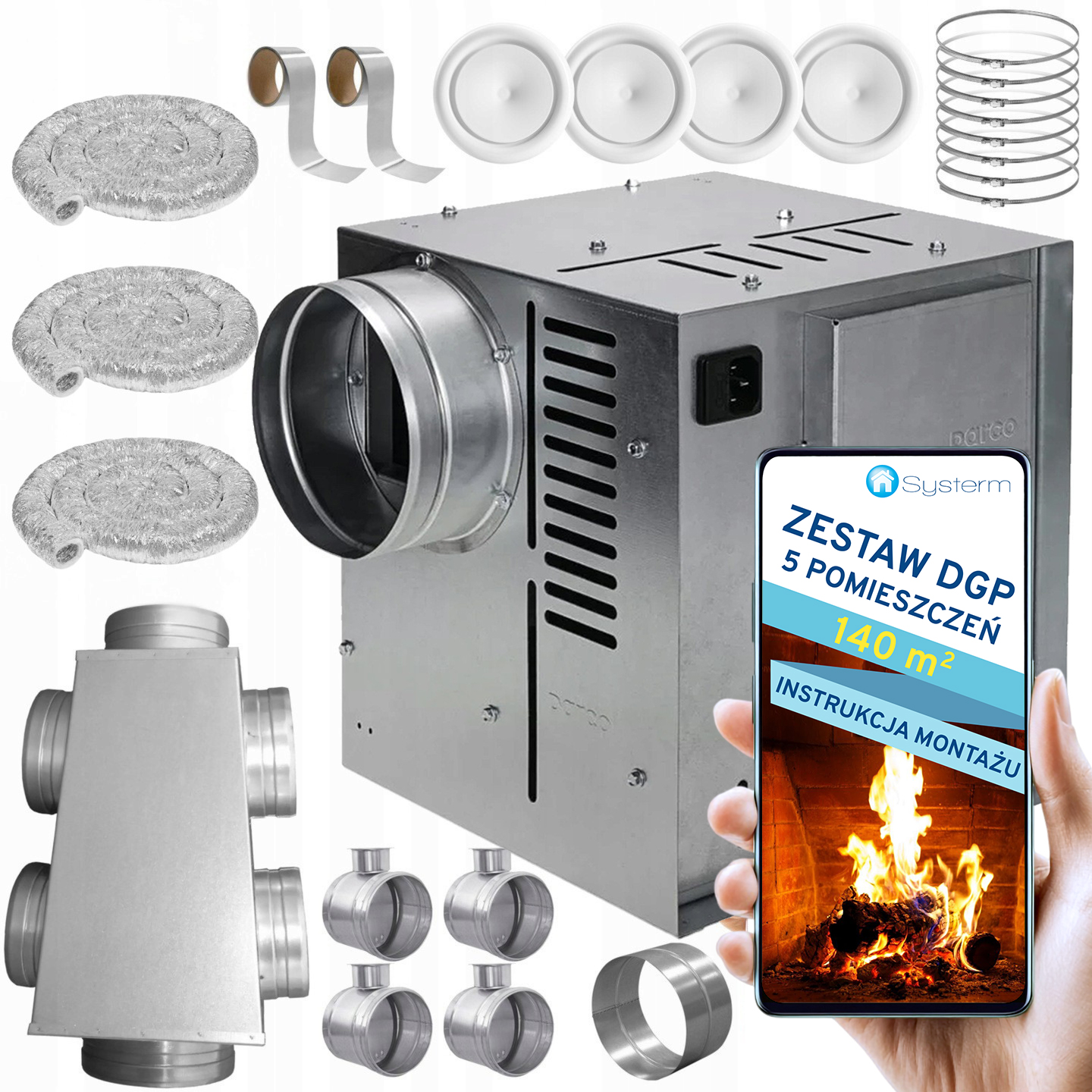 Komínová Turbína Ventilátor Komínový Set Dgp 5 miestností 140 m2