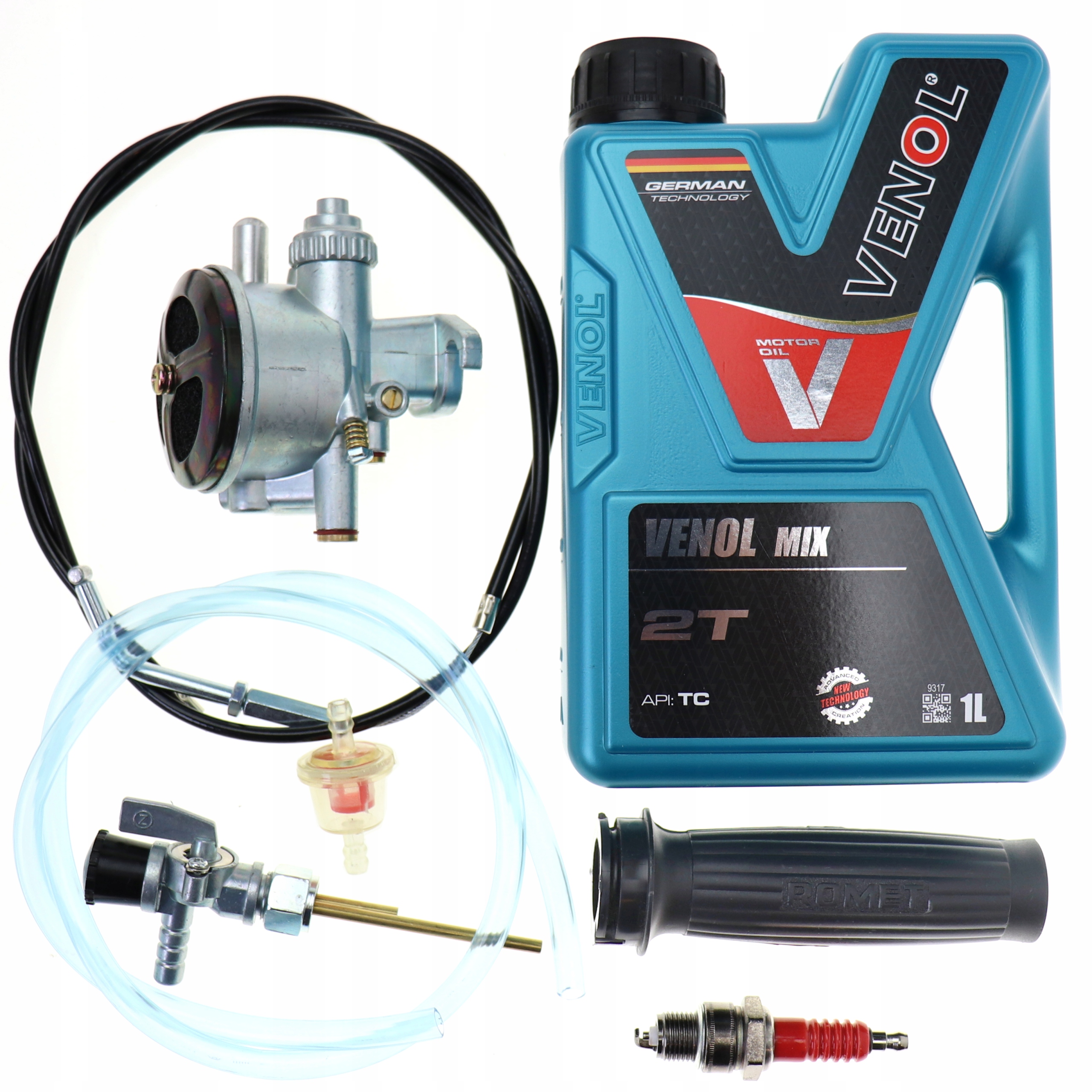 ROMET MOTORYNKA GAZNIK KRANIK MANETKA GAZ OLEJ MIX