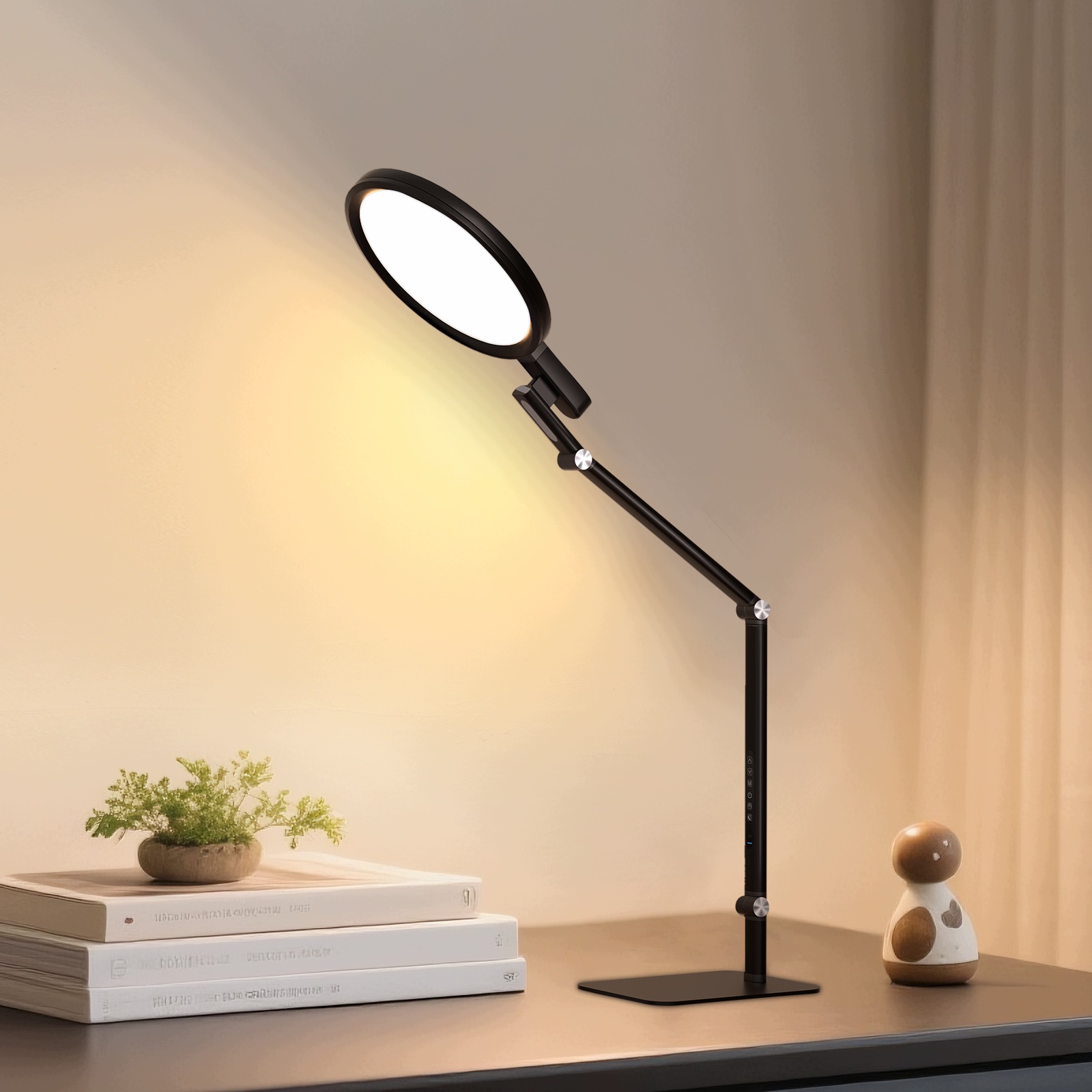 Lampa Stołowa Led Lampa Nocna Czarny Regulowany Do Sypialnia 2700-6000K 15W
