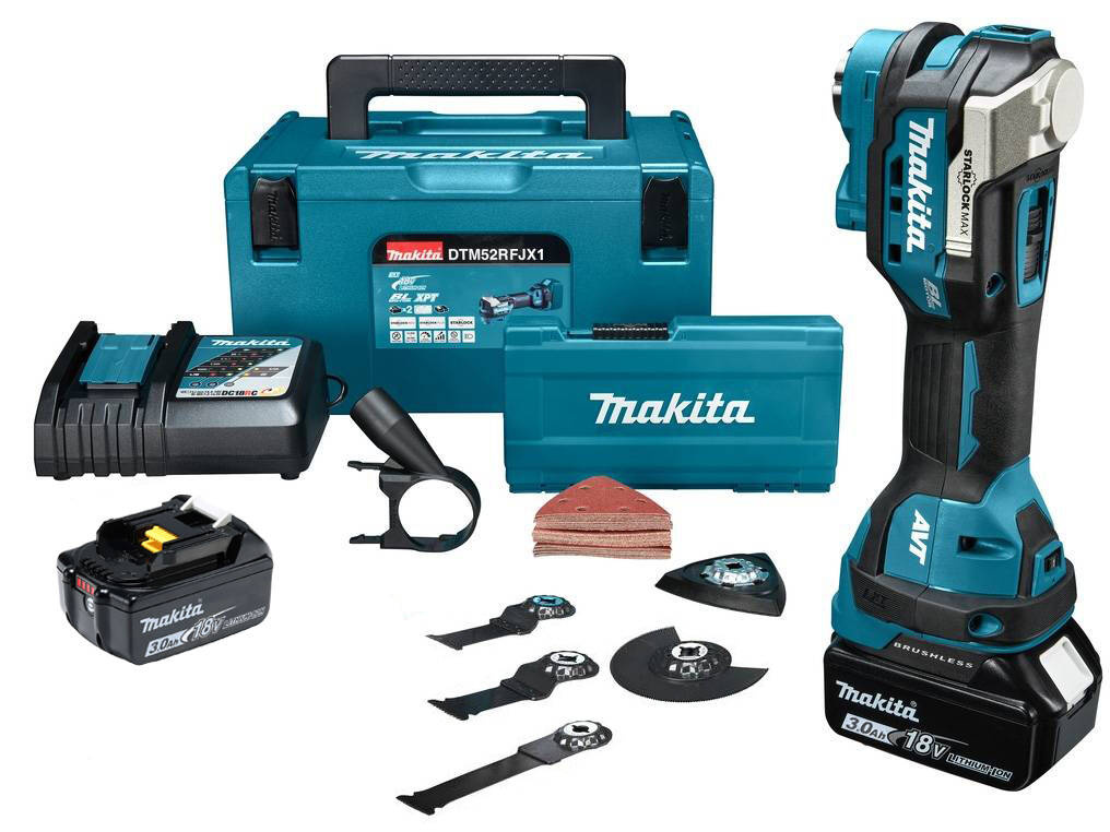 Makita Narzędzie wielofunkcyjne akumulatorowe 18V 2x 3Ah osprzęt DTM52RFJX1