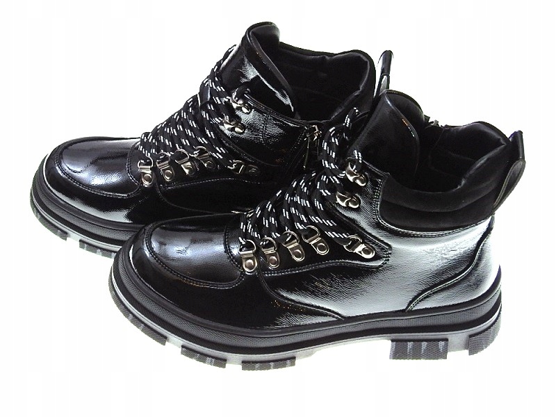 BOTKI TRAPERY LAKIEROWANE D19-7693-2 Black Marka inna