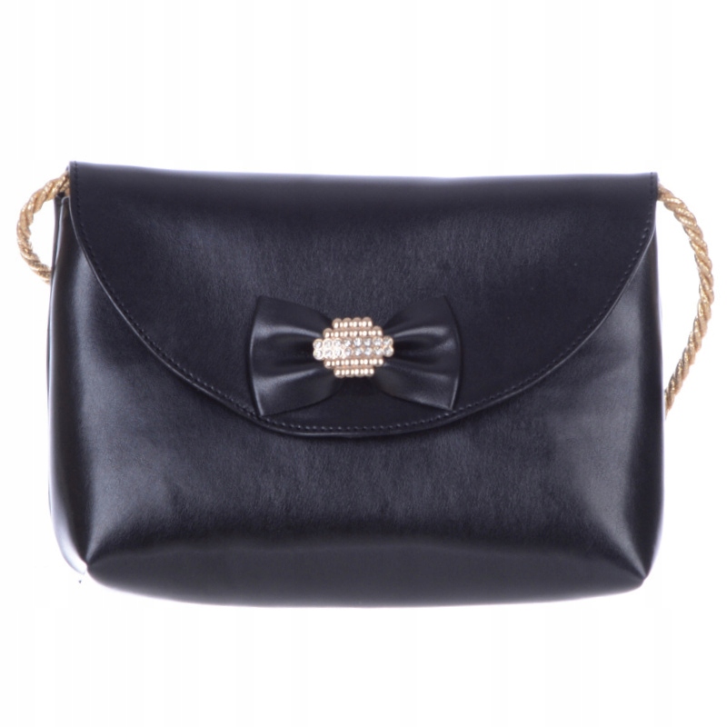 Dziewczęca Torebka Torebeczka na Sznureczku Komunijna do Alby Czarna Waga produktu z opakowaniem jednostkowym 0.2 kg