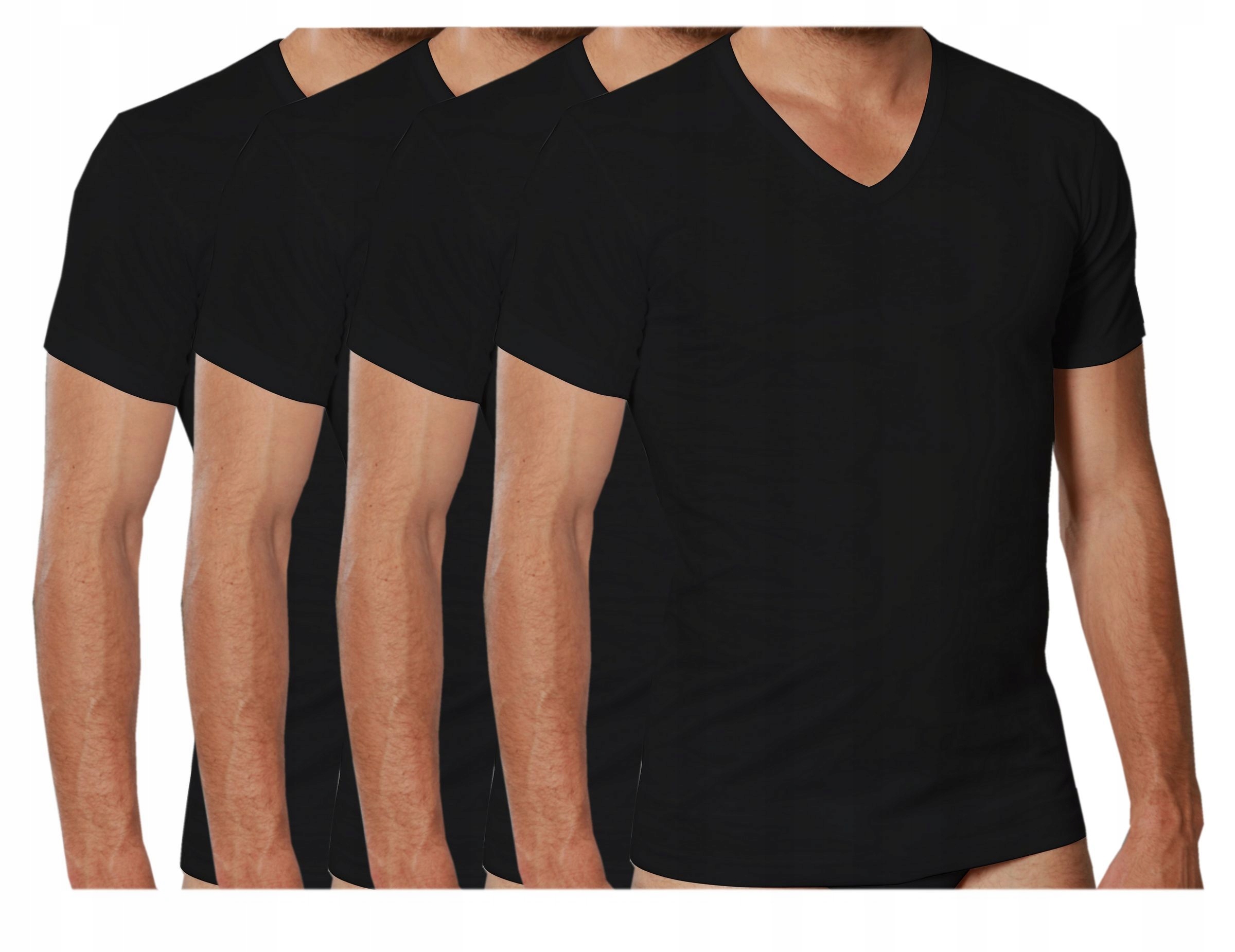 

4szt Podkoszulek męski Nottingham czarny V-neck XL