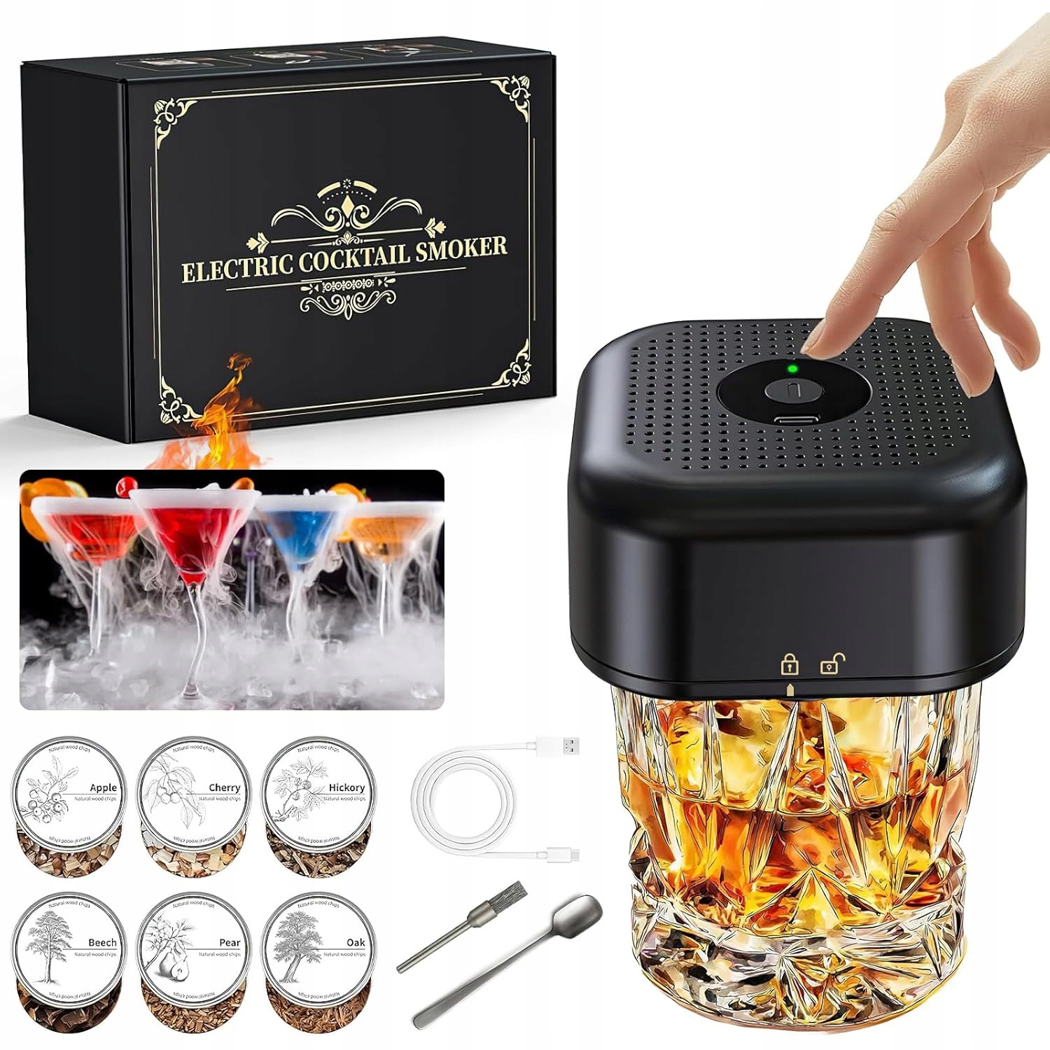 Sada Na Uzení Whisky Smoker S Nářadím, Na Nápoje, Barmanská, XL