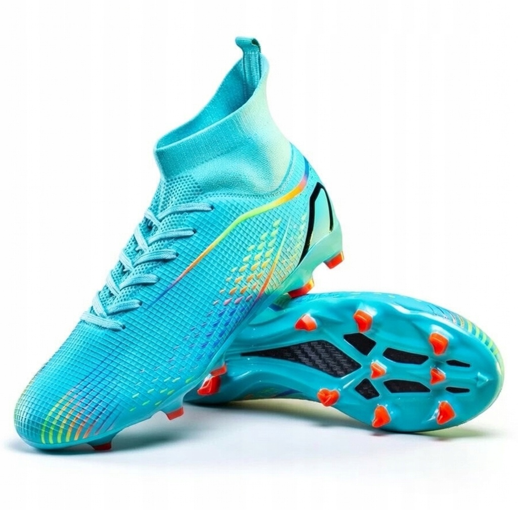 Buty Piłkarskie Korki Lanki r.42 Turkusowe Lekkie Sock Fit Skarpeta Lekkie