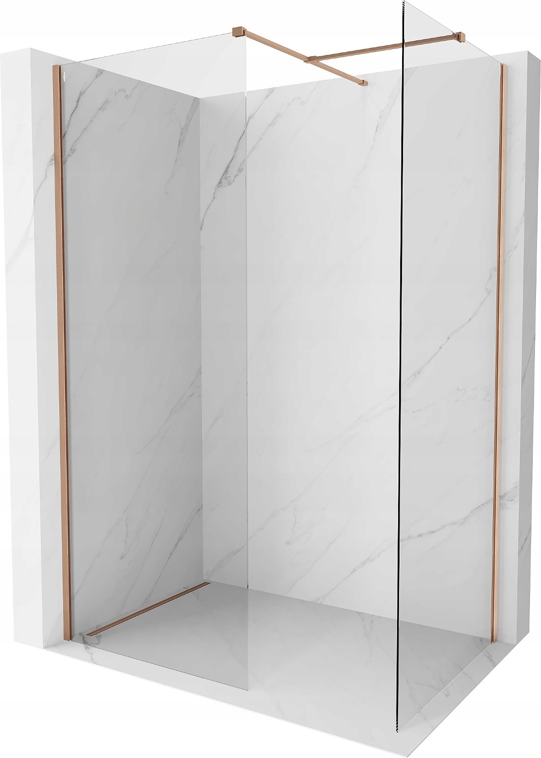 Mexen Kioto-x Ścianka Prysznicowa Walk-in 150x80 Miedź Szczotkowana
