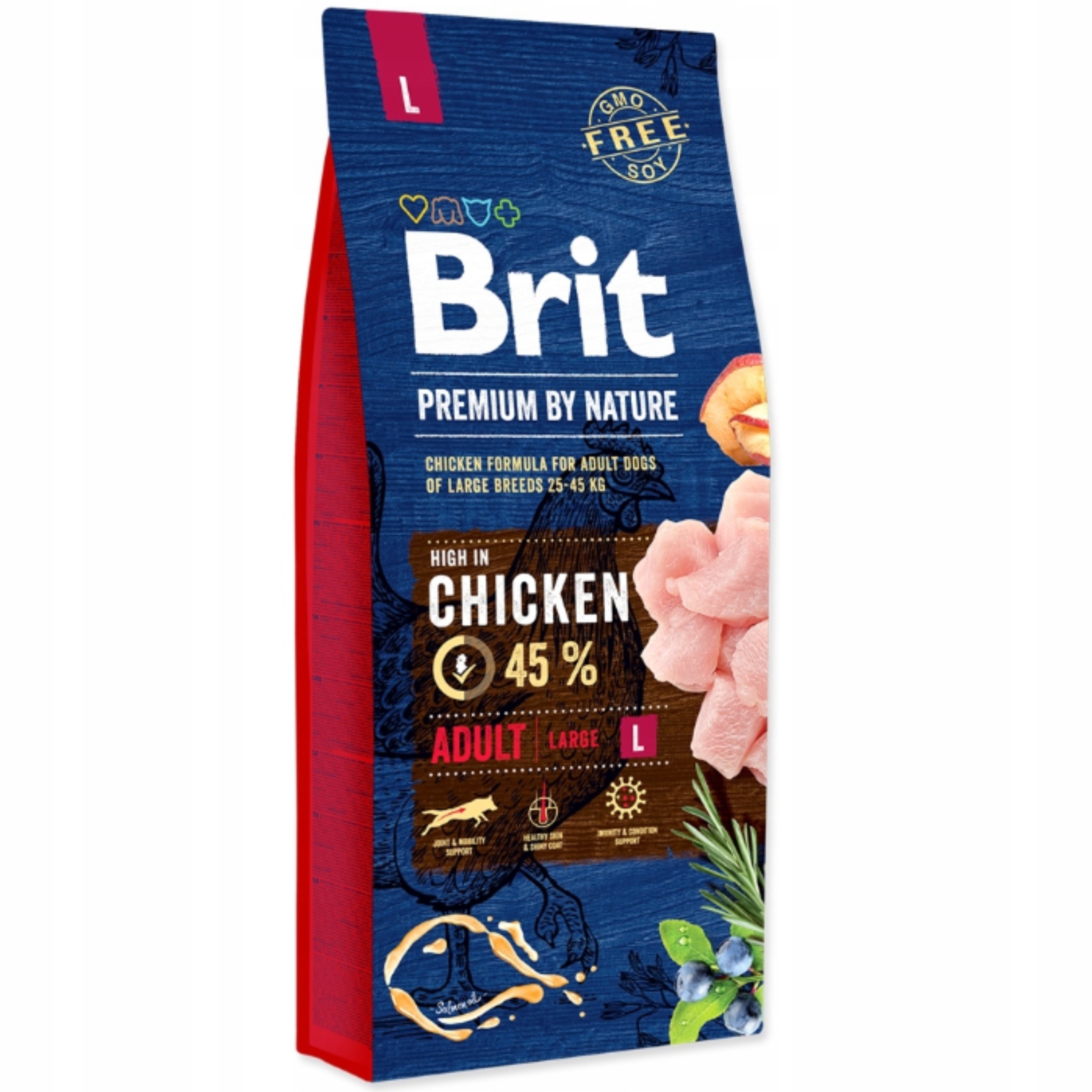 2 x Krmivo pro psy Brit Premium By Nature Kuře 15 kg