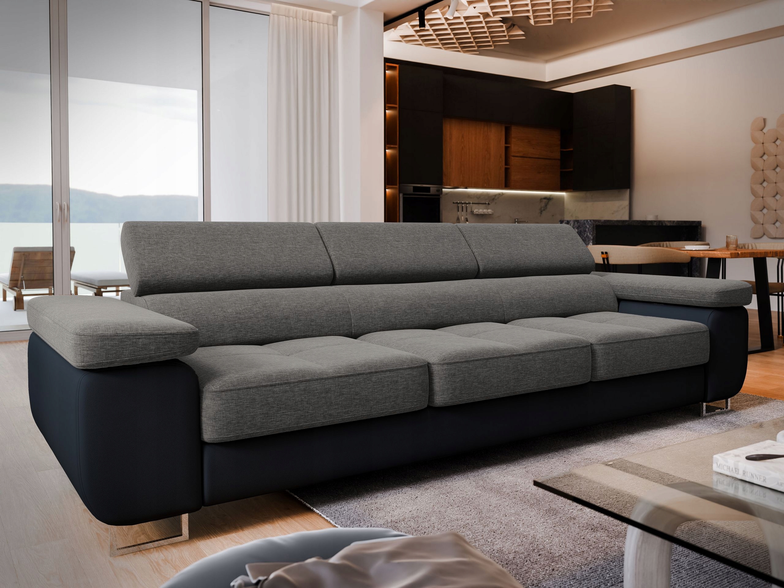 Pohovka Mosine ekokůže Funkce Spaní Automat moderní Nastavitelné Opěradlo