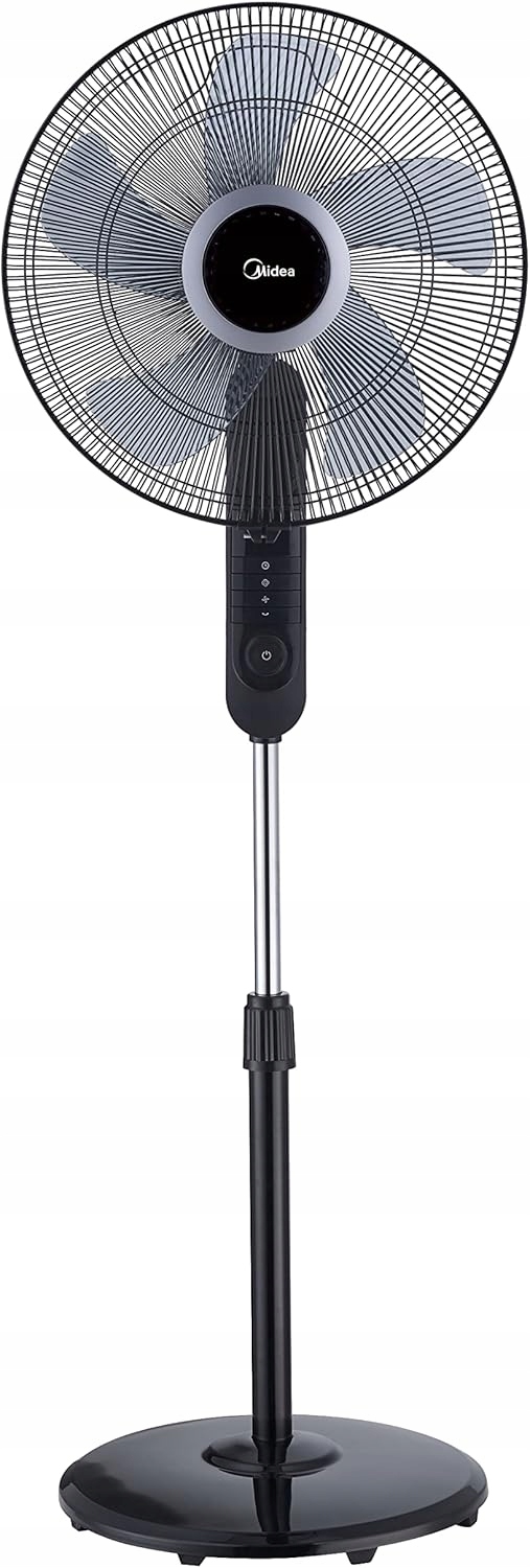 Midea FS40-15FR Stojanový ventilátor 55W Dálkový Ovladač Led Tichý časovač 7.5h Černý