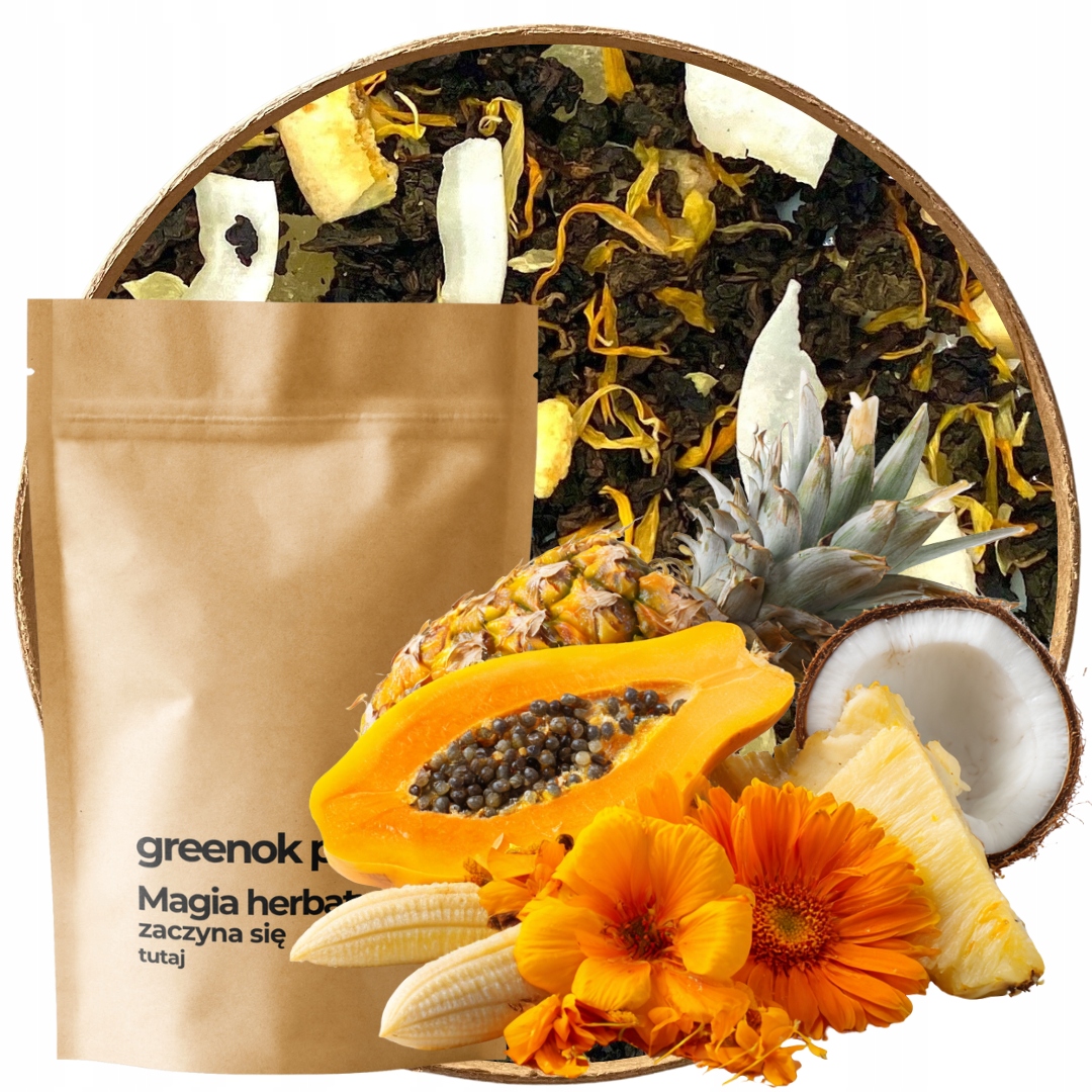 Čaj Oolong Black Exotický 1000g černý ulung ananas kokos 1kg Velkoobchod