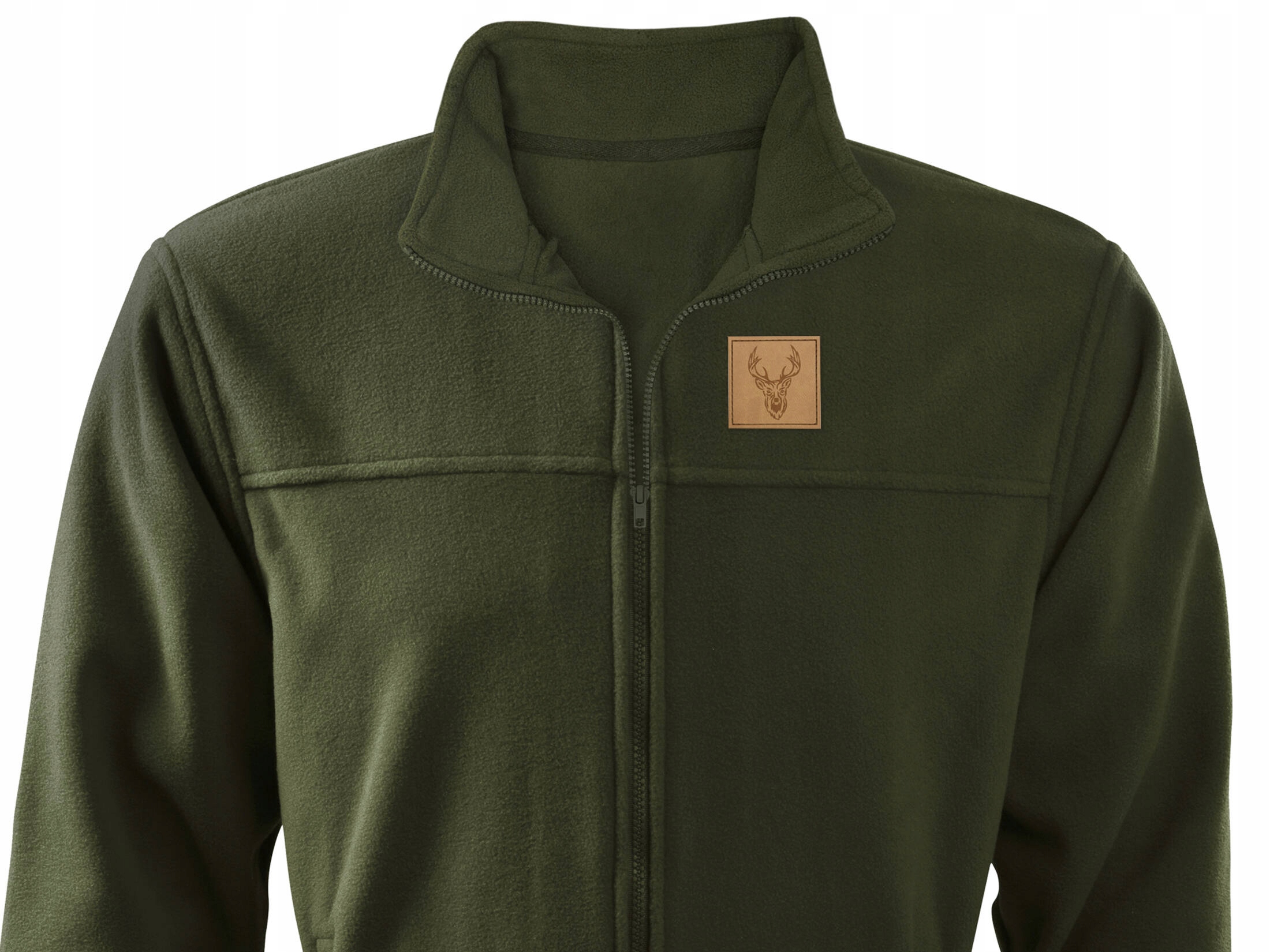 Mikina fleecová na lov, lovecký fleece s emblémem Byka khaki 3XL