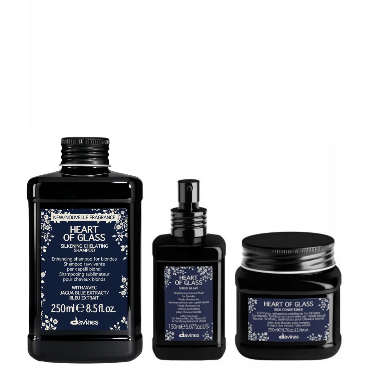 Davines Heart of Glass rozjasňující sada pro blond vlasy 3 ks