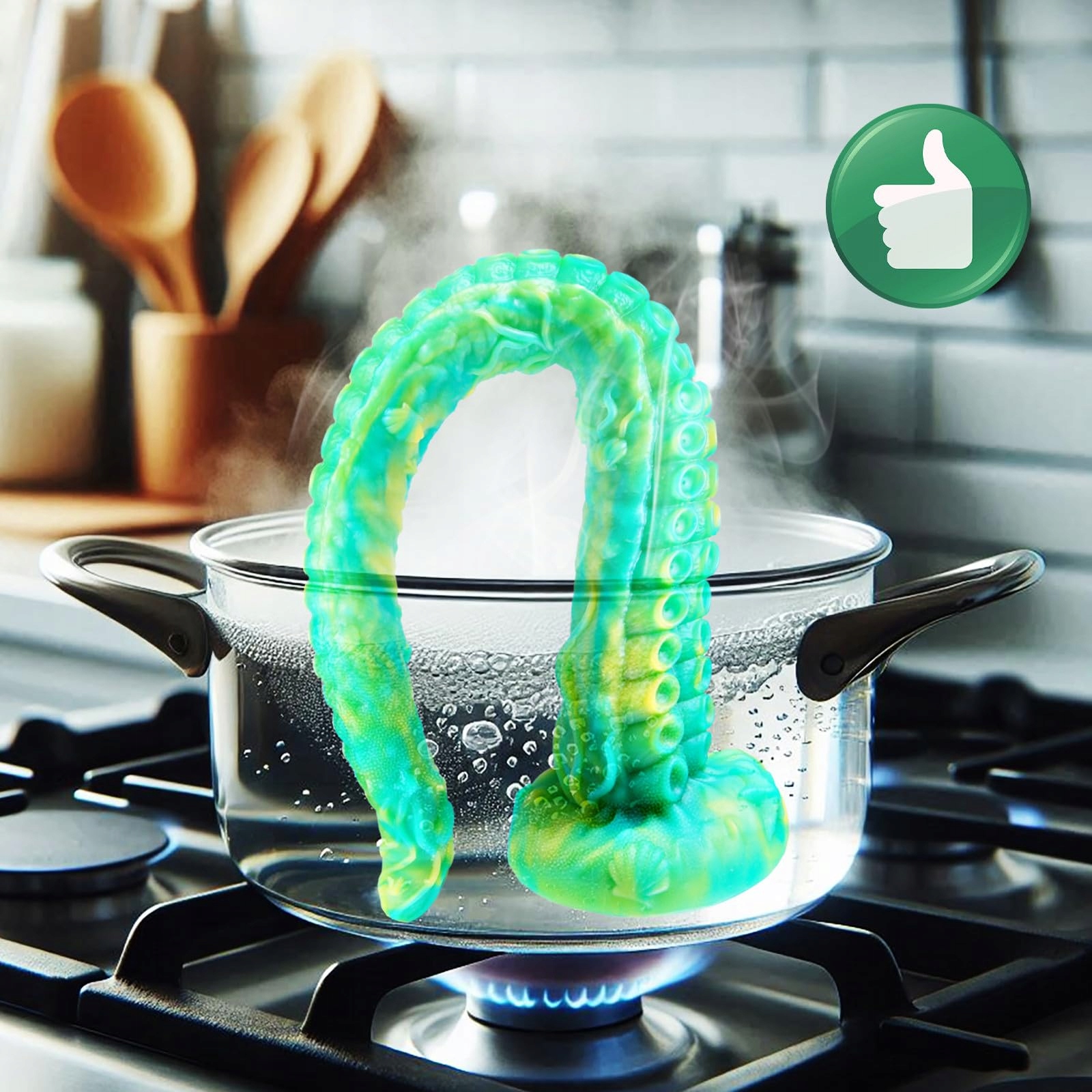 MONSTER TENTAKEL Dildo Silikonowy 46 cm Z Przyssawką Do Masażu Prostaty — miniatura 5