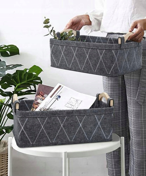 KOSZ POJEMNIK WOREK na PRANIE BIELIZNĘ ZABAWKI Kolor odcienie szarości i srebra