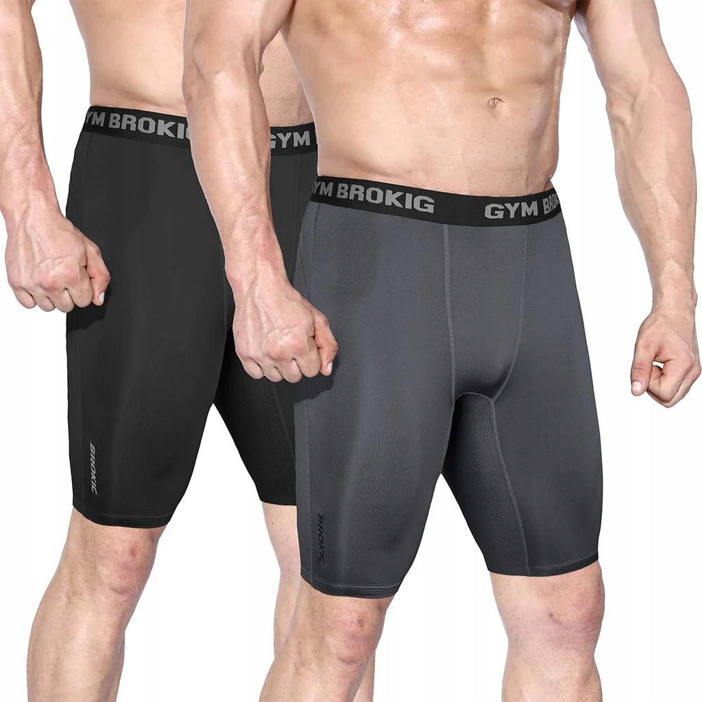 Spodenki kompresyjne Szybkoschnące Krótkie spodnie do biegania 2szt R. L