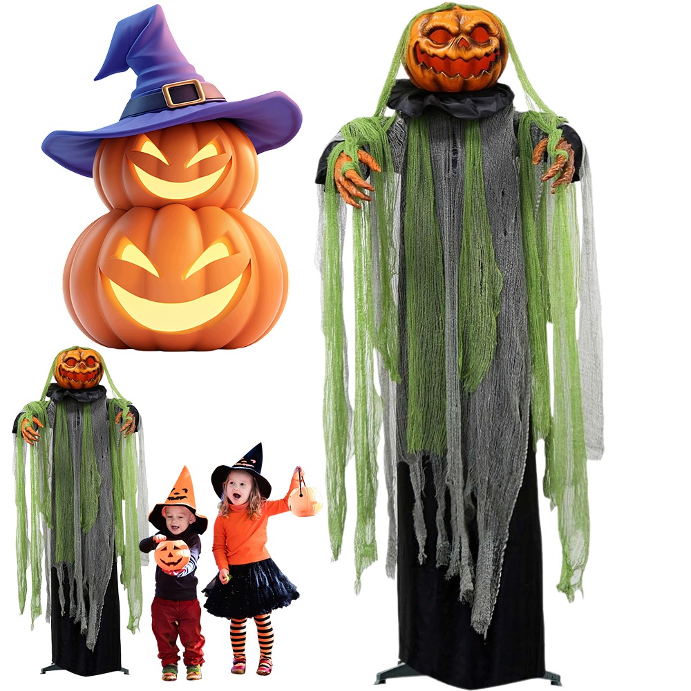 Halloweenská dýně se zvukem a pohyby Halloweenská ozdoba pro strašidelný dům