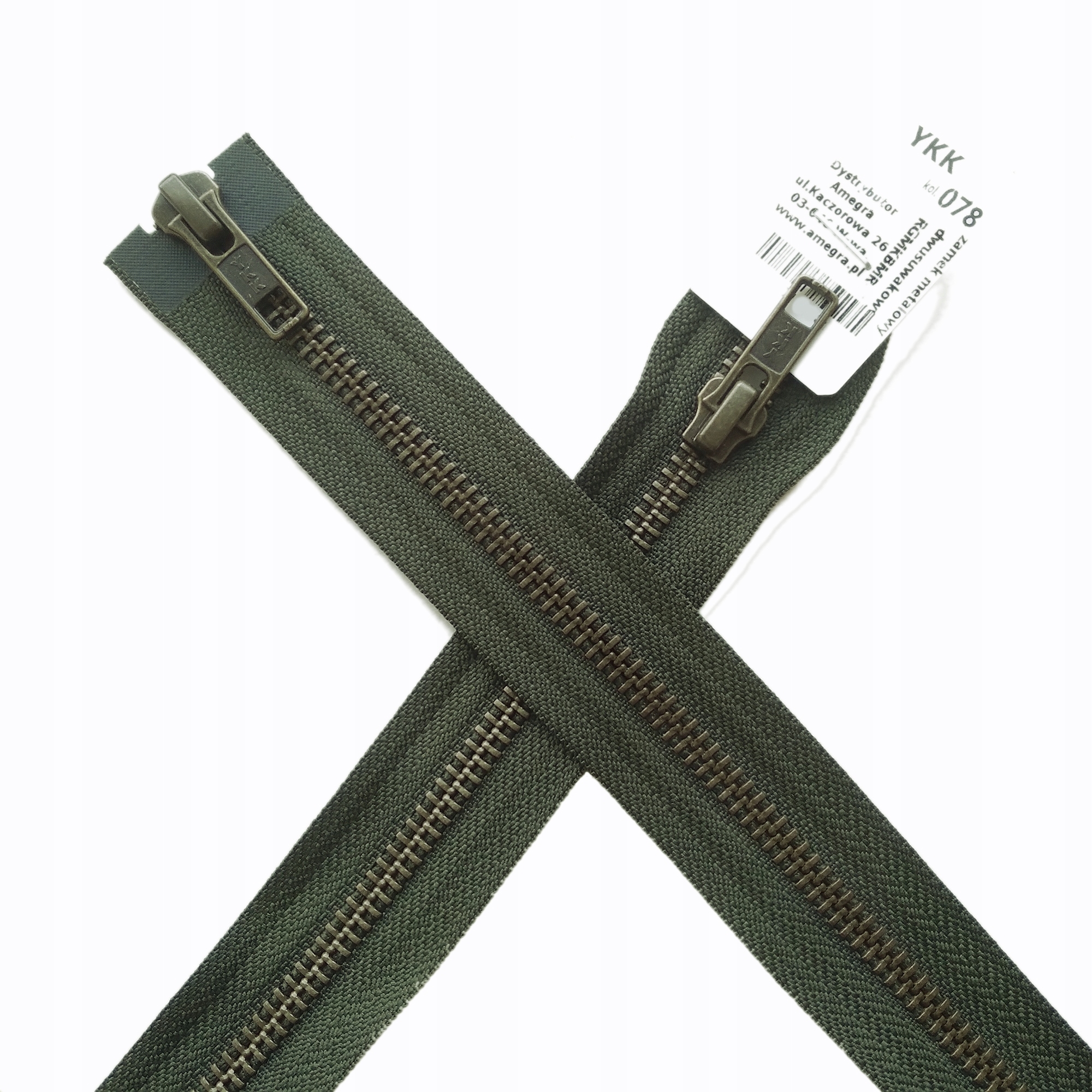 Ykk kovový zip k bundě horní spodní část oxidu 078 80 cm Silný