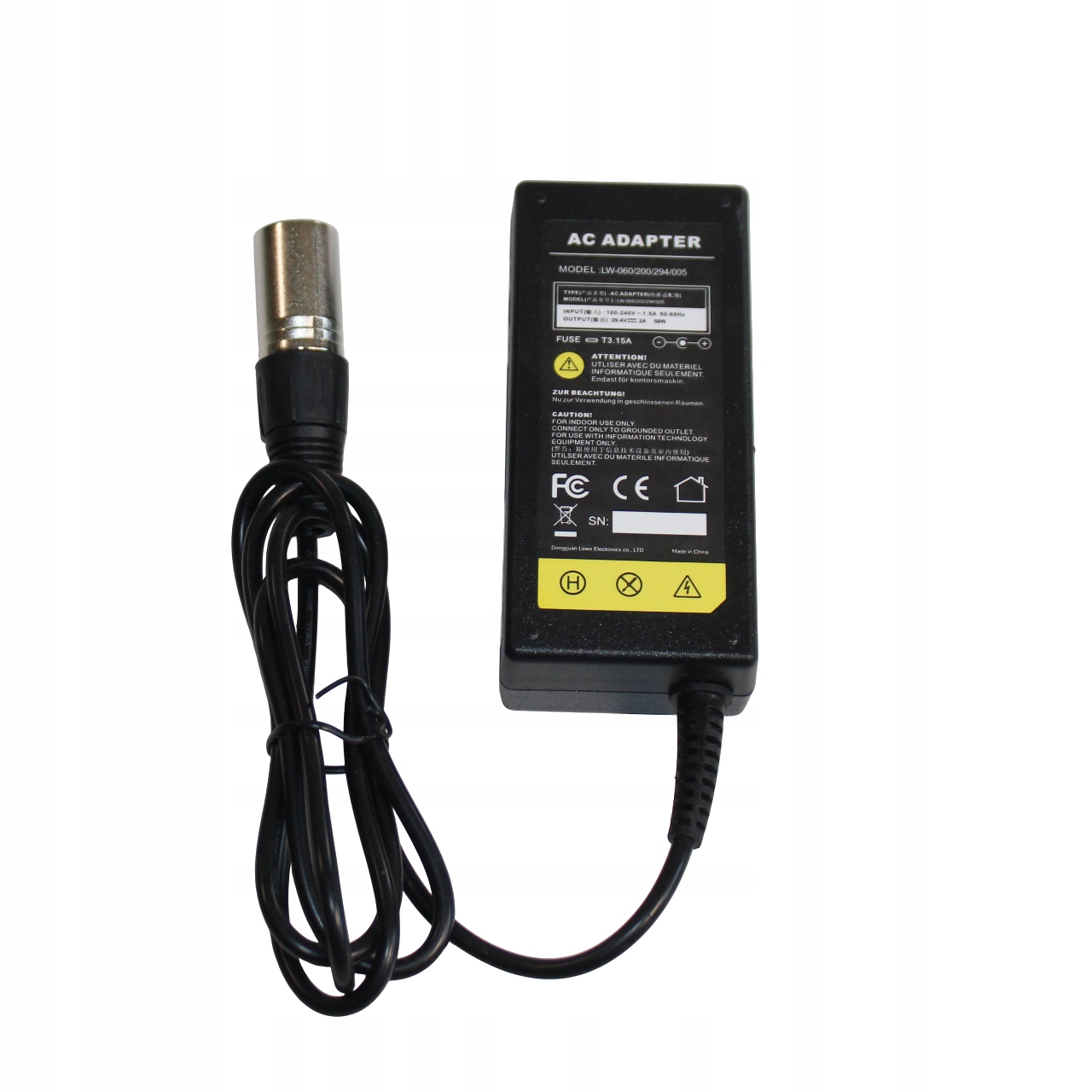 Nabíječka napájecího zdroje 29.4V 2A 59W 3 pin Xlr pro Aku 24V (32/AM-36)