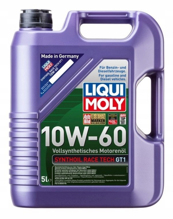 Olej Liqui Moly 10V60 5L Synthoil Race Tech GT1 Sl/cf