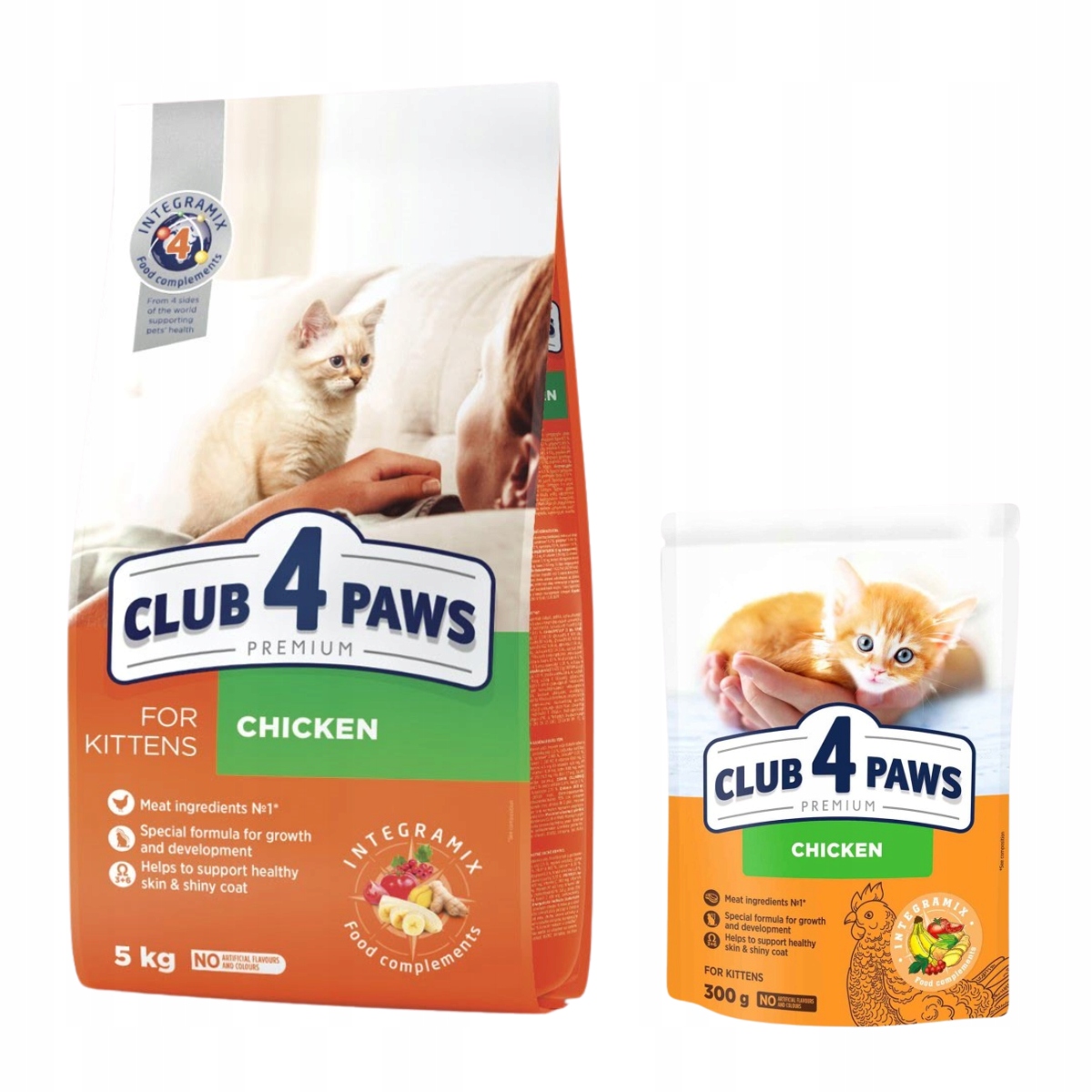 Levně Suché krmivo pro koťata s kuřecím masem Club 4 Paws 5 kg 300 g