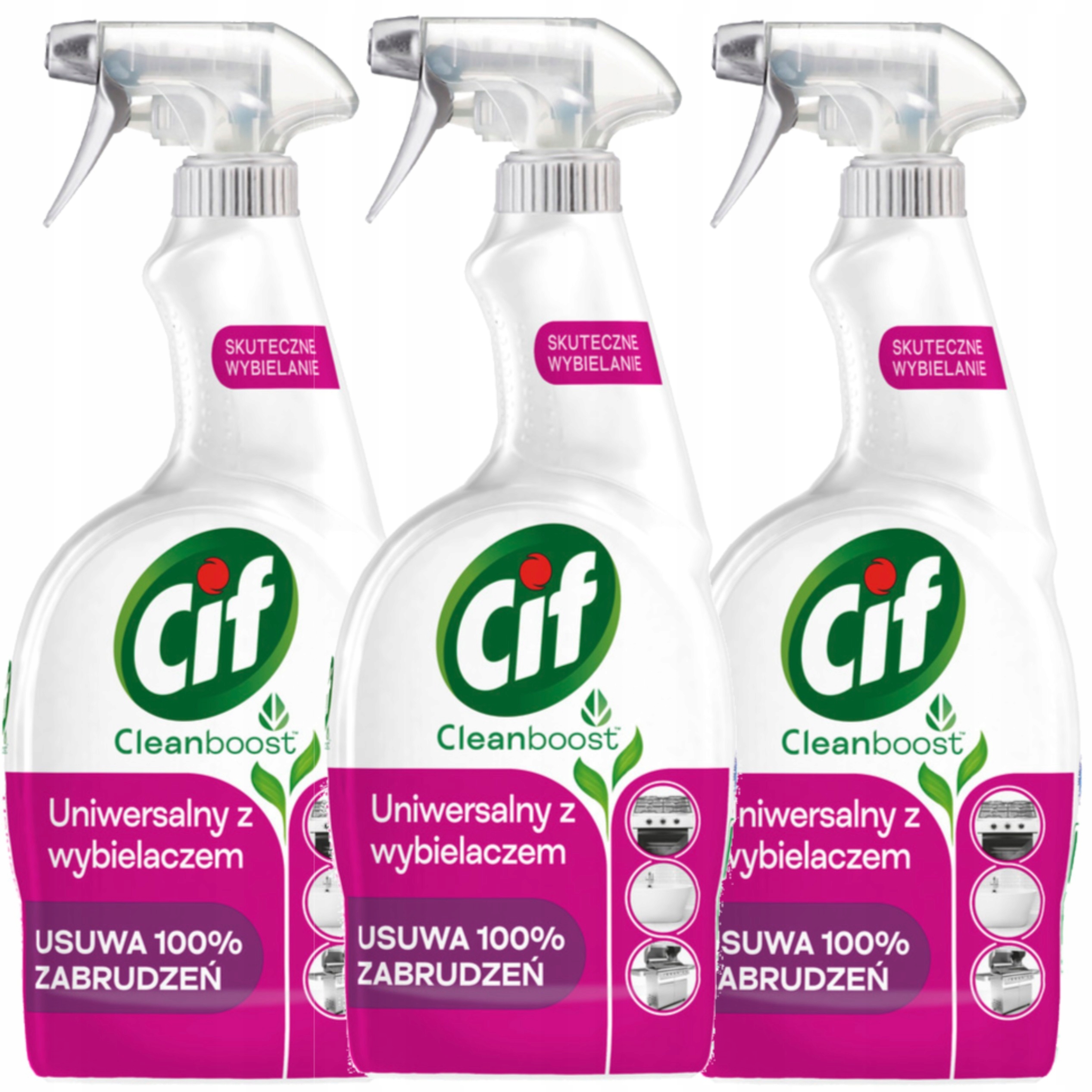 Cif Power Shine Bělení a hygiena sprej 750 ml x3