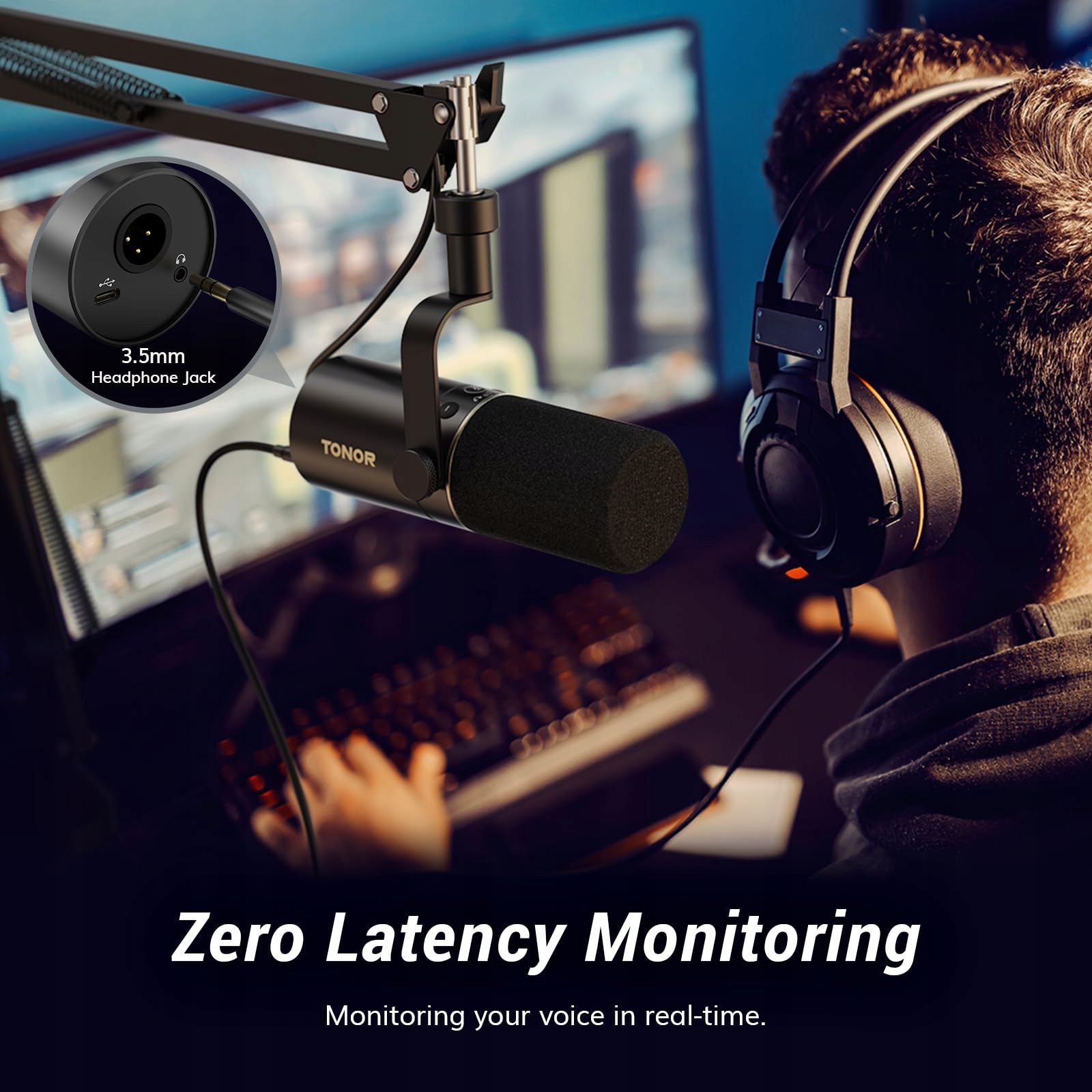 TONOR Mikrofon USB XLR PC z Ramieniem do Podcastów i Streamingu — miniatura 7