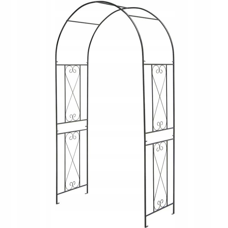 Zahradní oblouk se 4 zemními kolíky NP11084DK, 220 x 120 x 56 cm, černý