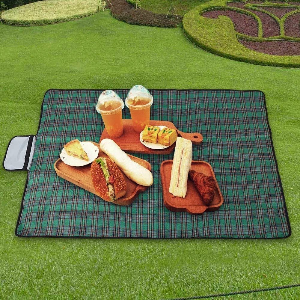 KOC PIKNIKOWY PLAŻOWY WODOODPORNY MATA Z IZOLACJĄ DUŻY 180x150 CM W KRATKĘ Szerokość produktu 150 cm