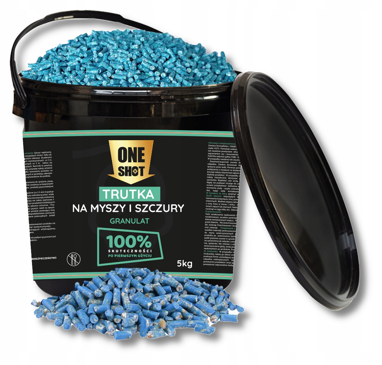 Bardzo Mocna Trutka na Myszy trucizna na Szczury Granulat 5KG Bromadiolon