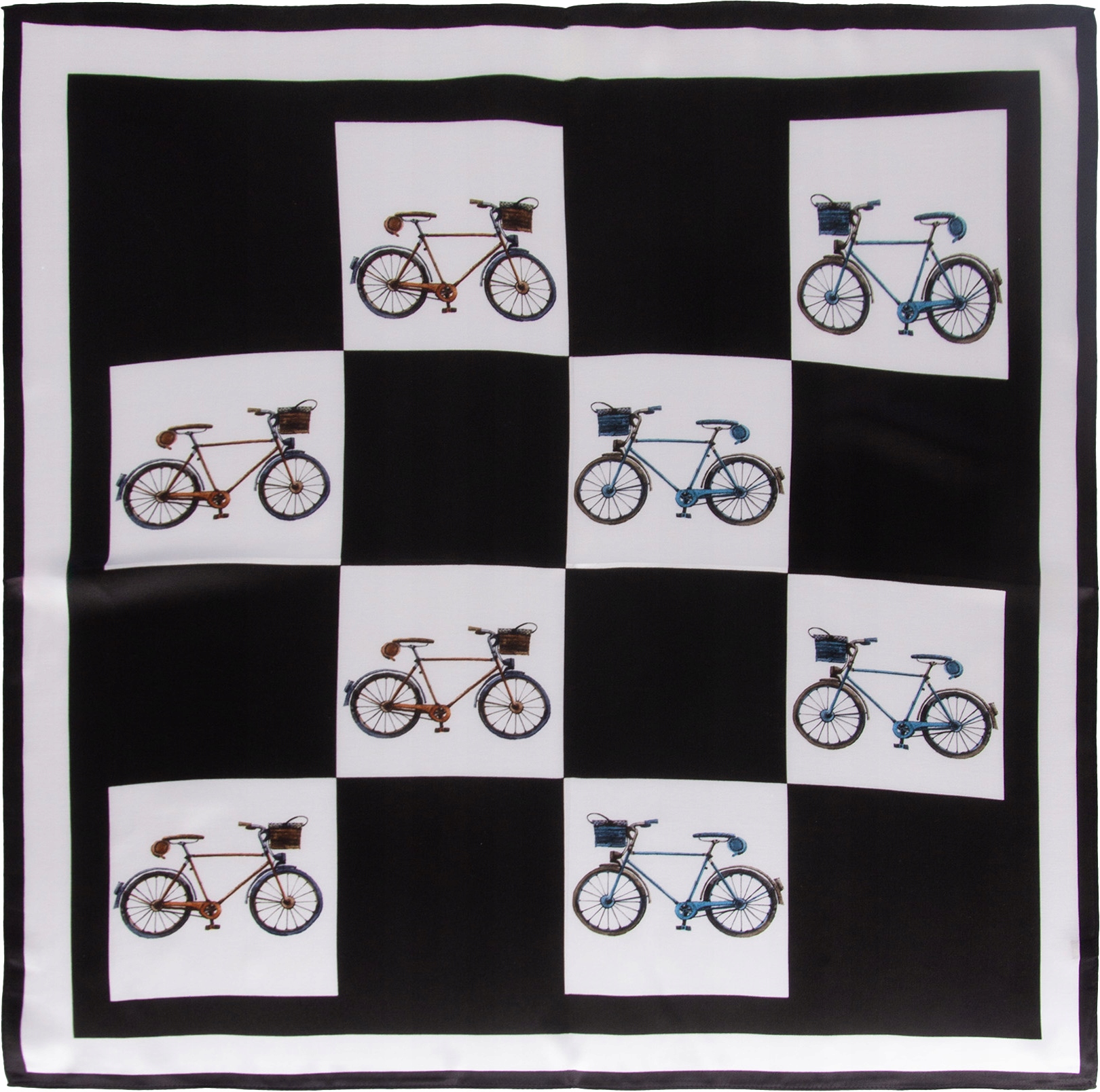 Dámský hedvábný šátek na krk 100% hedvábí 70 x 70 cm Šála na kolo